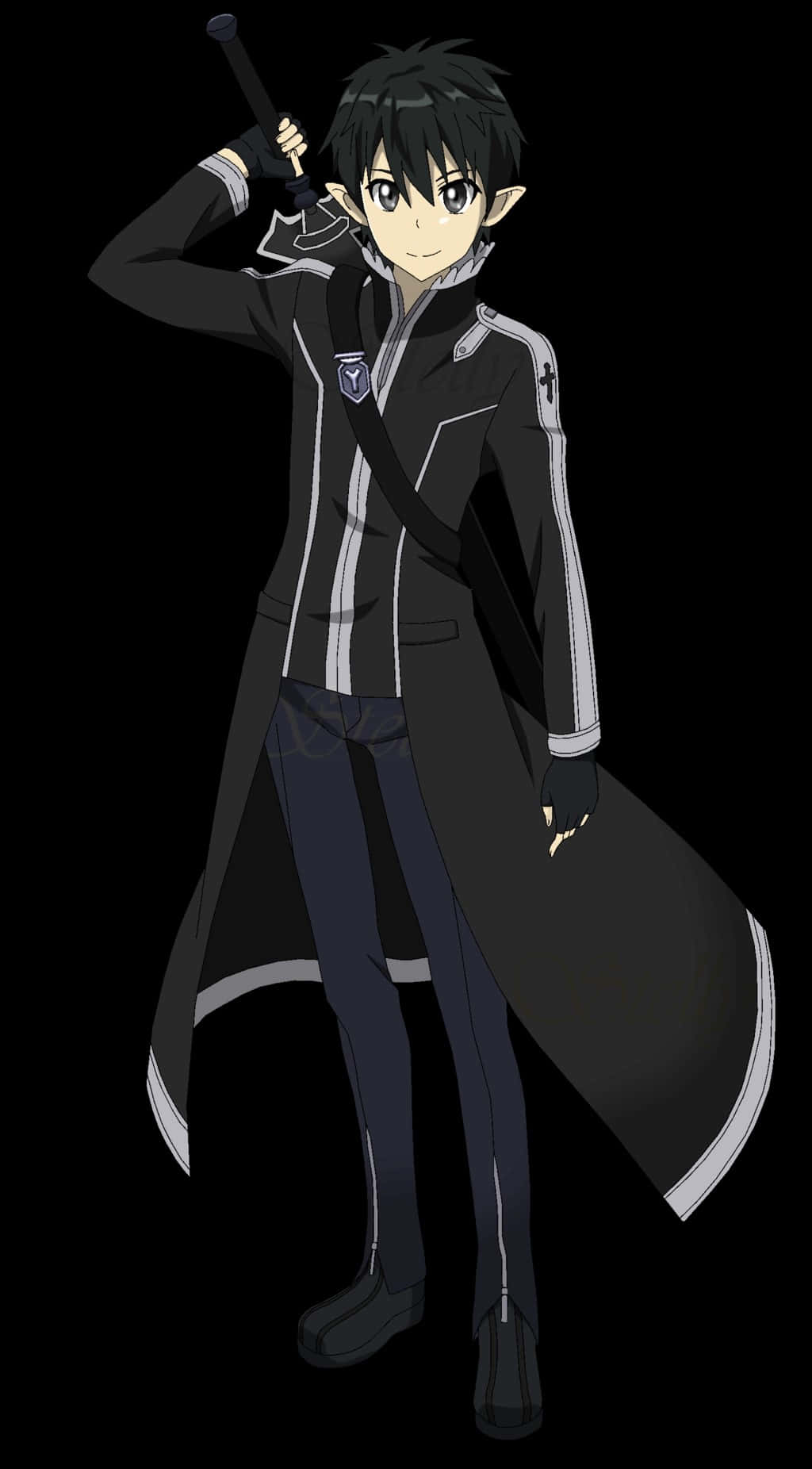 Kazuto Kirigaya, black hair, sword, HD Phone Wallpaper