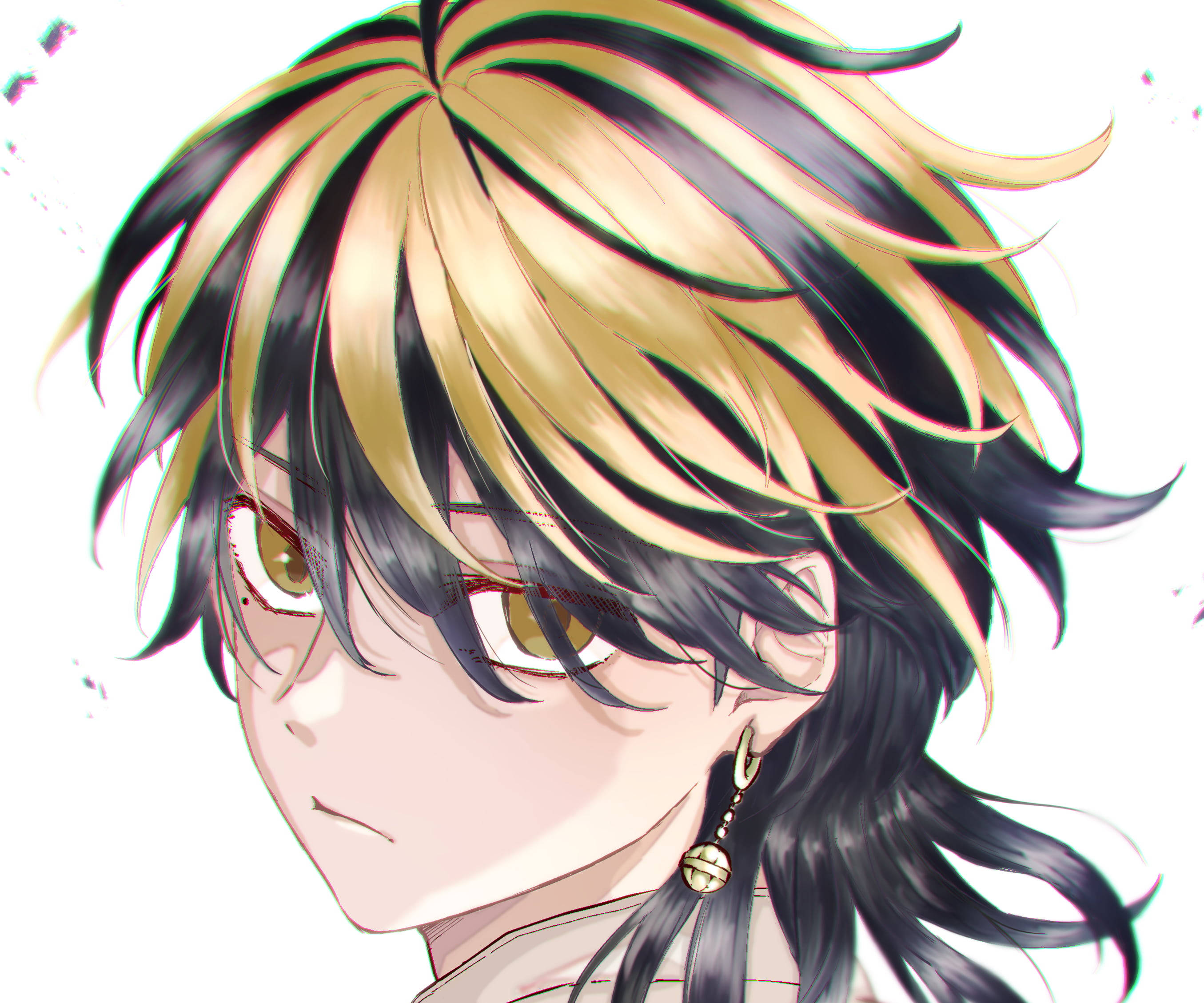 Kazutora Hanemiya, spiky black and gold hair, golden eyes, 2K Desktop Wallpaper