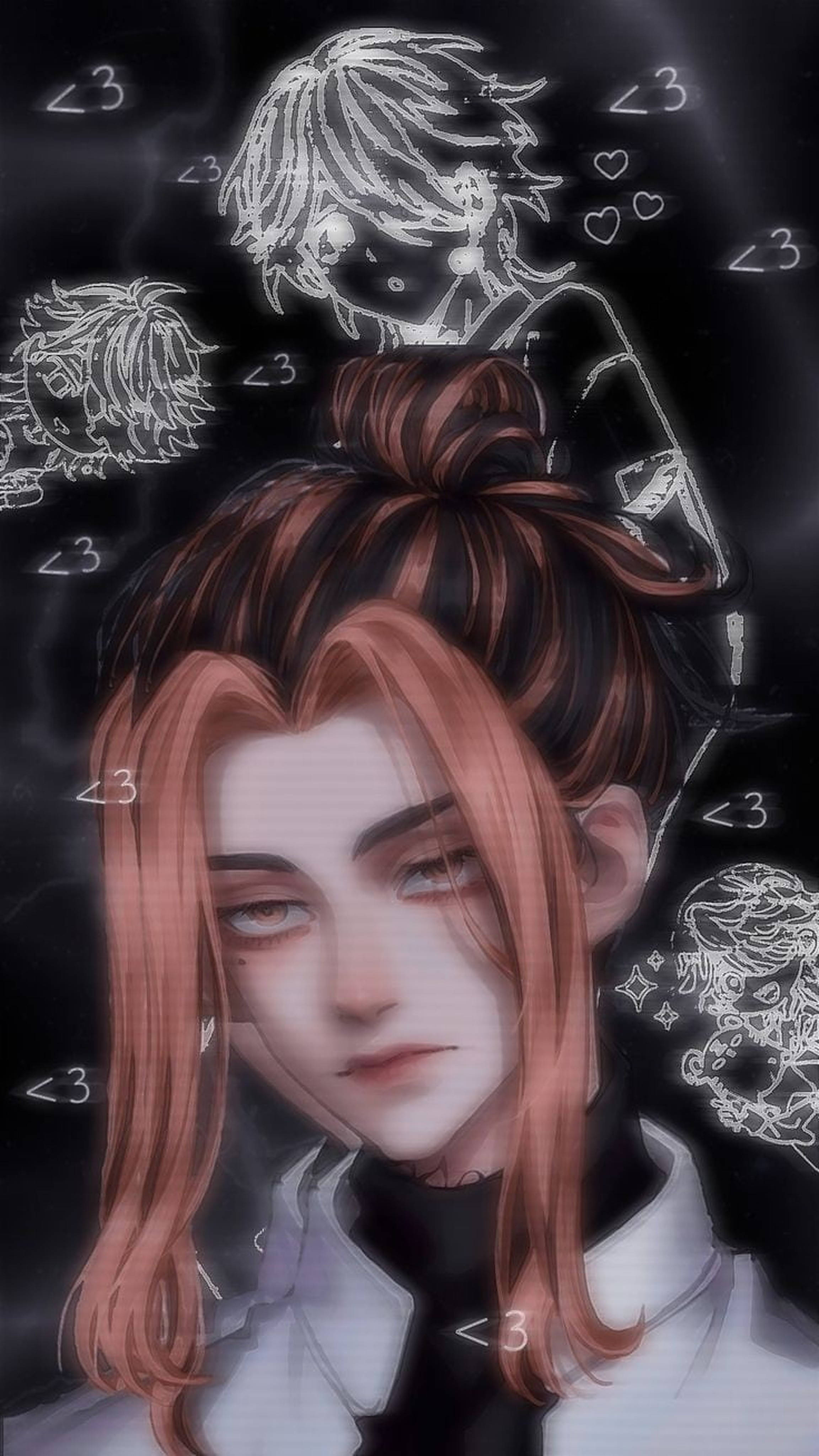 Kazutora Hanemiya, reddish hair, white shirt, 4K Phone Wallpaper