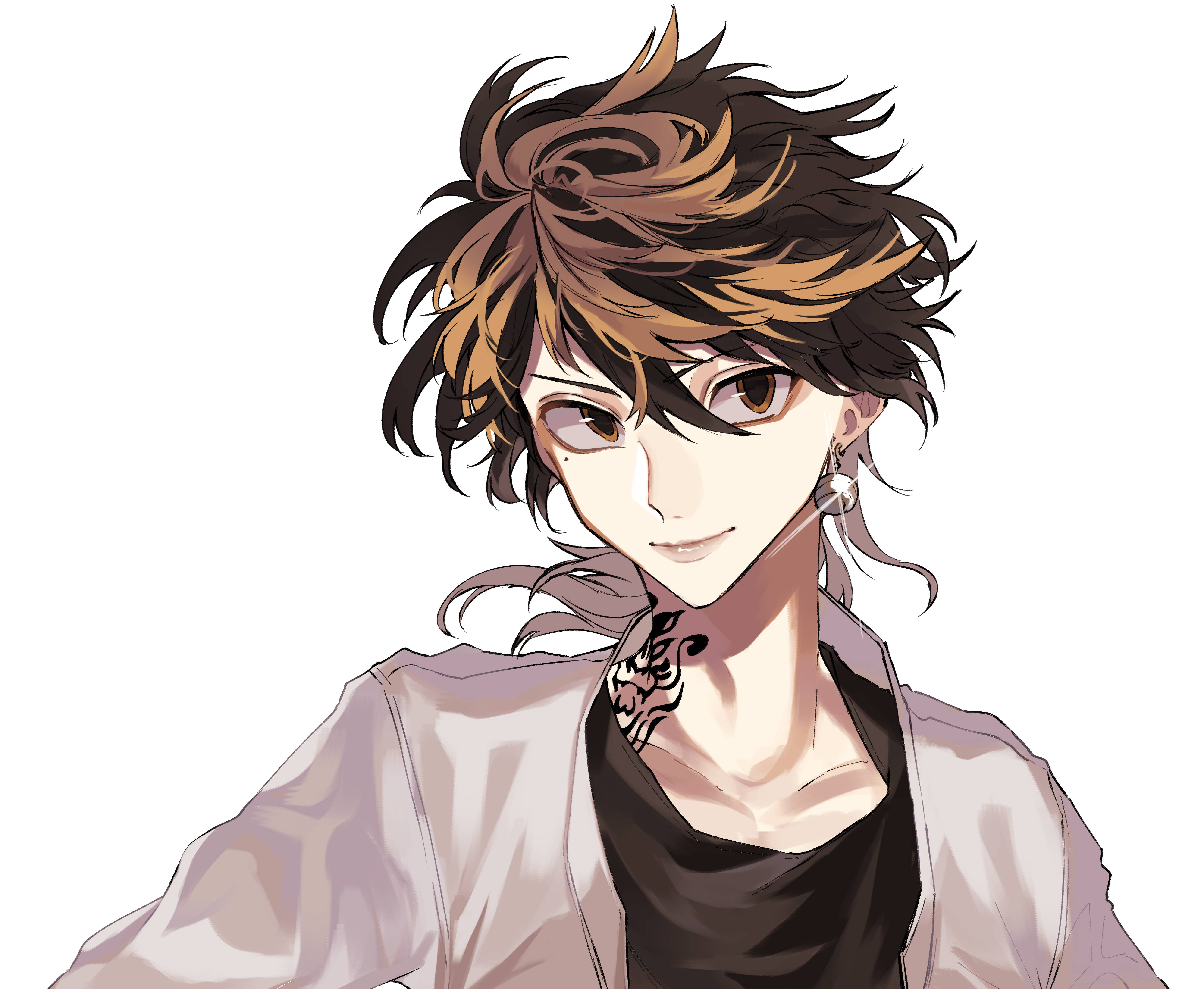 Kazutora Hanemiya, messy brown hair, tattoo on neck, 5K Desktop Wallpaper