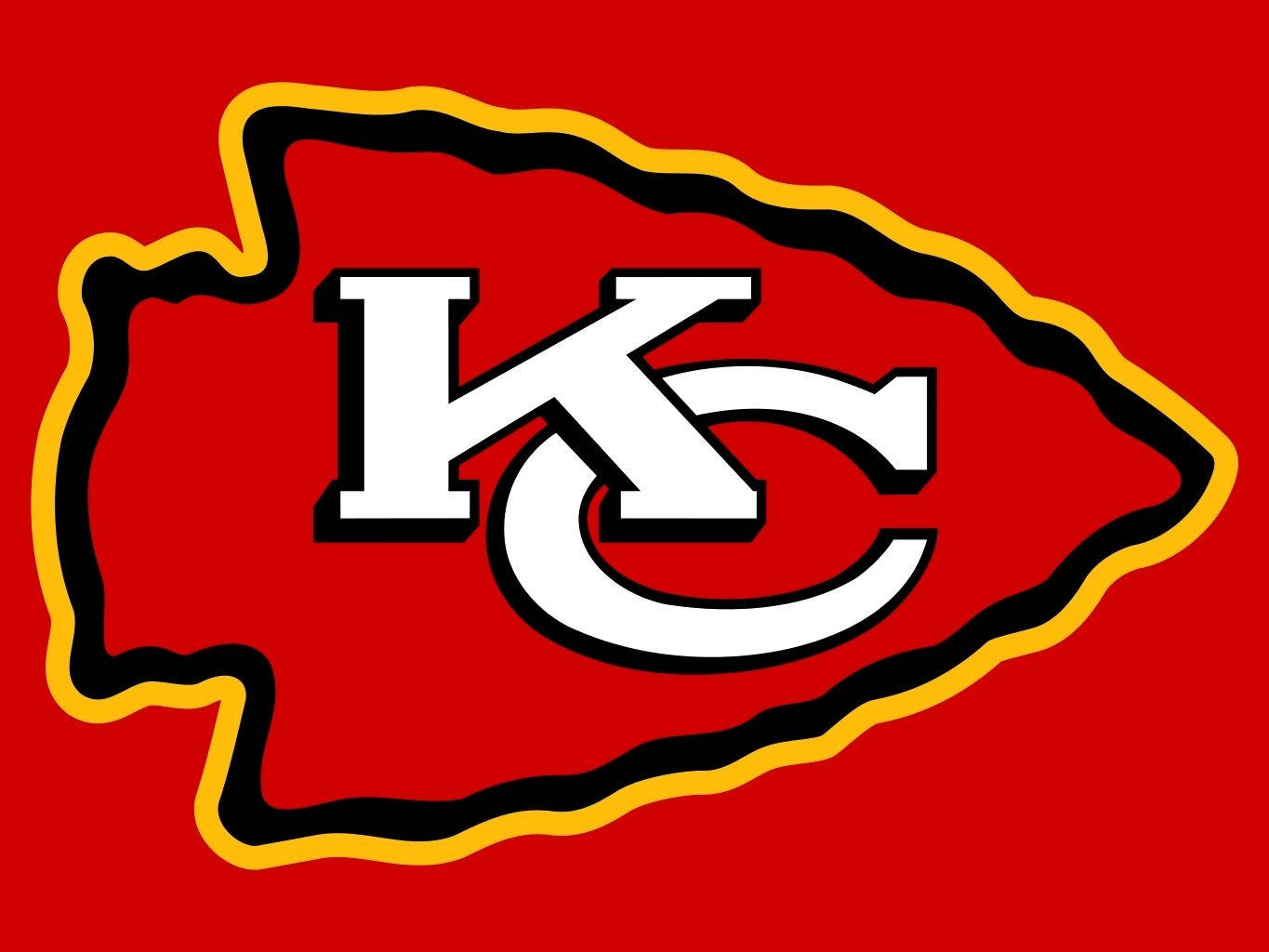 KC Chiefs, red background, white KC logo, HD Desktop Wallpaper