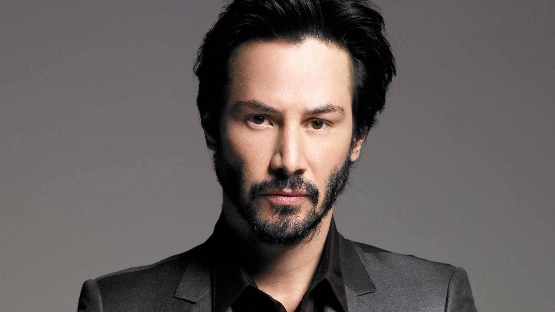 Keanu Reeves, dark suit, dark hair, Full HD Desktop Wallpaper