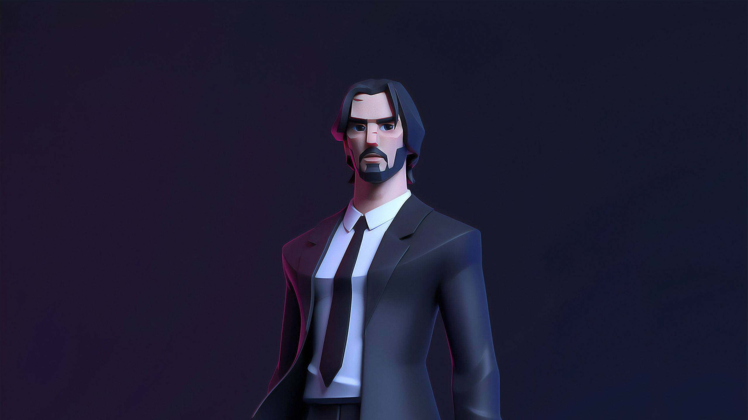 Keanu Reeves, 3d-rendered, beard, 2K Desktop Wallpaper