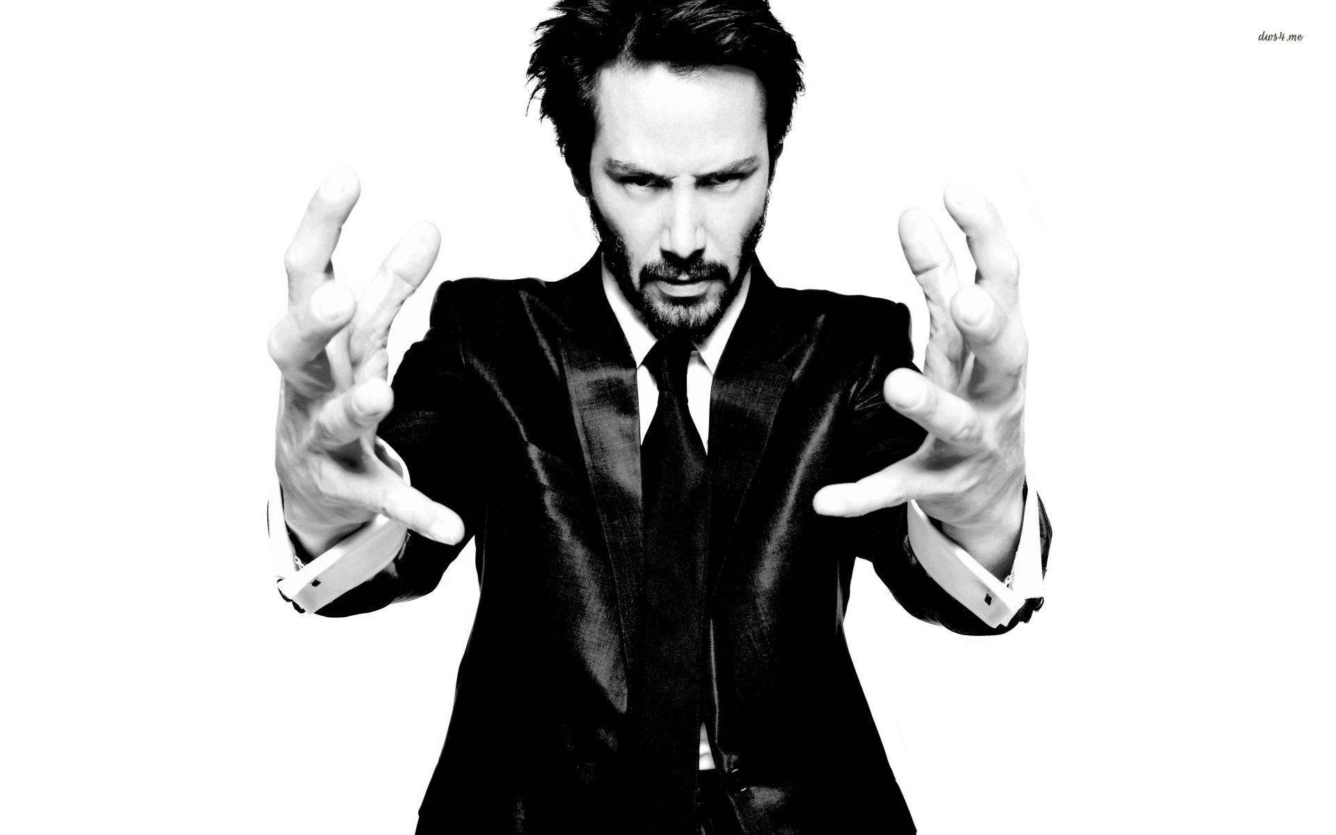 Keanu Reeves, sharp suit, intense eyes, Full HD Desktop Wallpaper