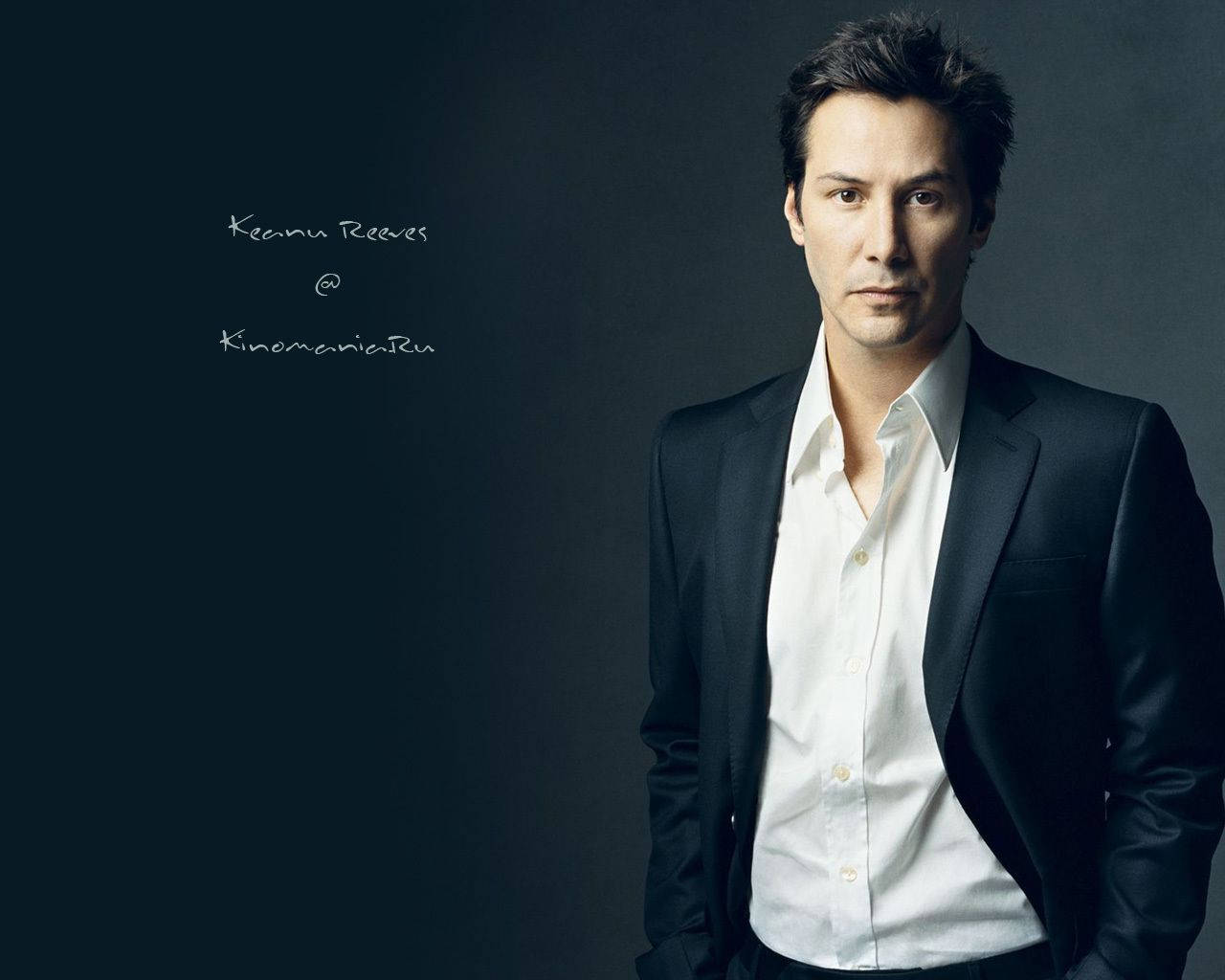 Keanu Reeves, dark suit, white shirt, HD Desktop Wallpaper