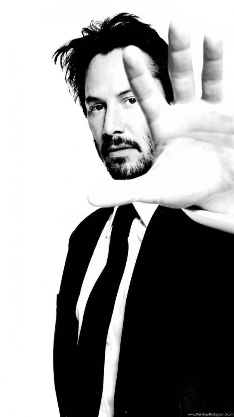 Keanu Reeves, white background, black and white portrait, HD Phone Wallpaper
