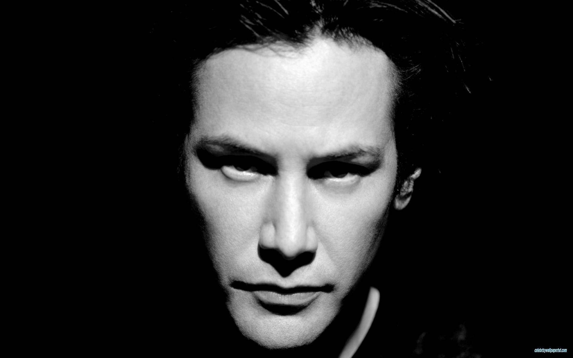 Keanu Reeves, grayscale effect, high-contrast black and white, Full HD Desktop Wallpaper