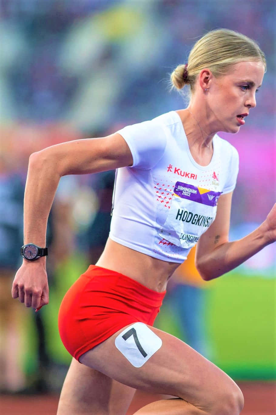 Keely Hodgkinson, female sprinter, red shorts, HD Phone Wallpaper