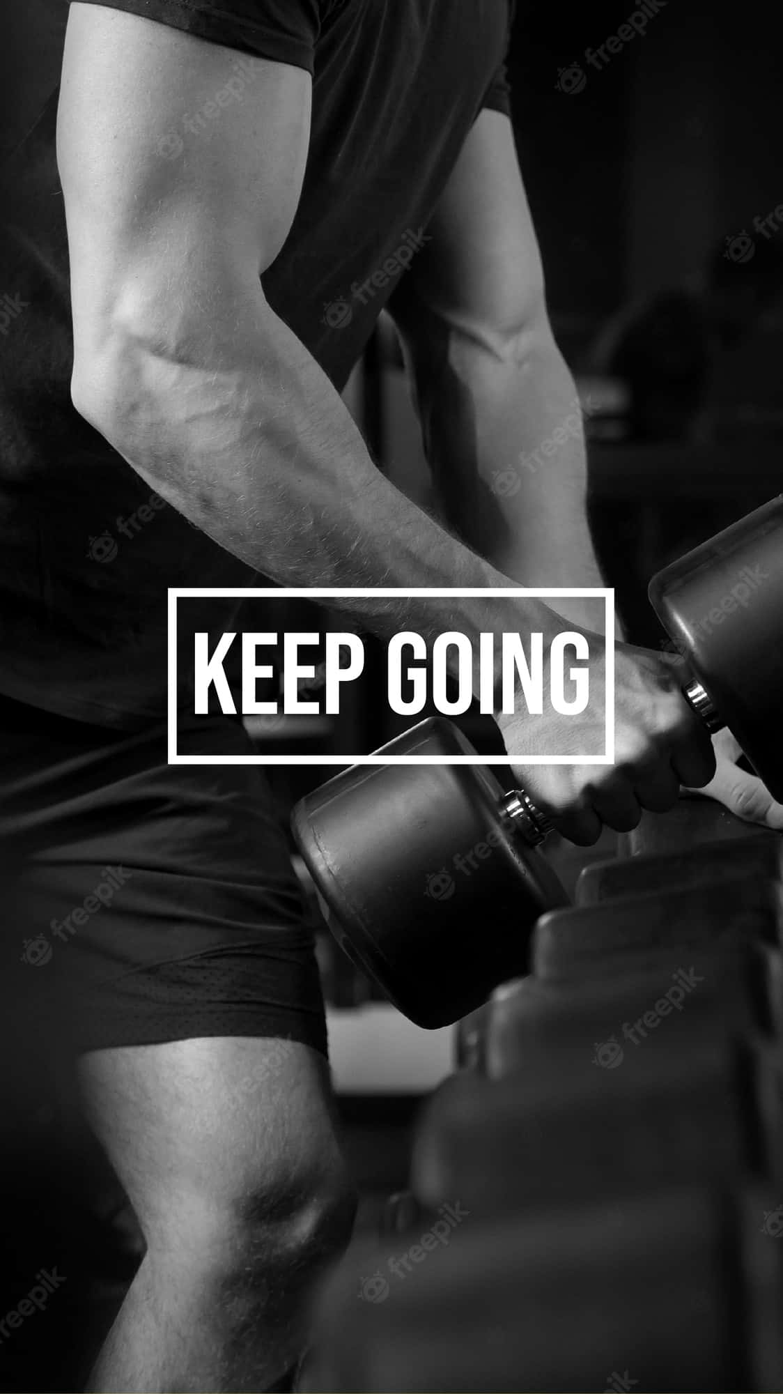 keep going, black and white, muscular arm, Full HD Phone Wallpaper