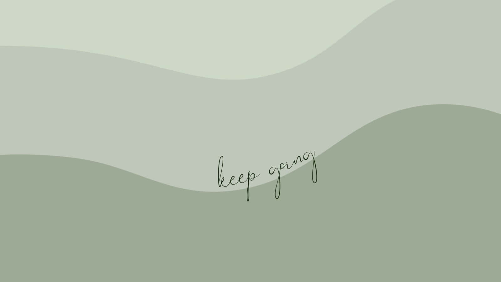 Keep Going, soft green, abstract waves, HD Desktop Wallpaper