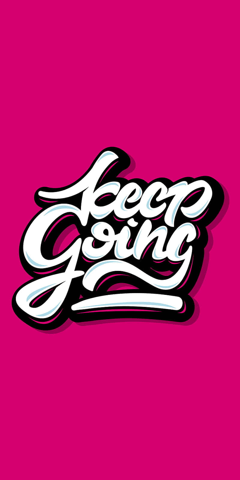 keep going, pink background, white stylized text, HD Phone Wallpaper