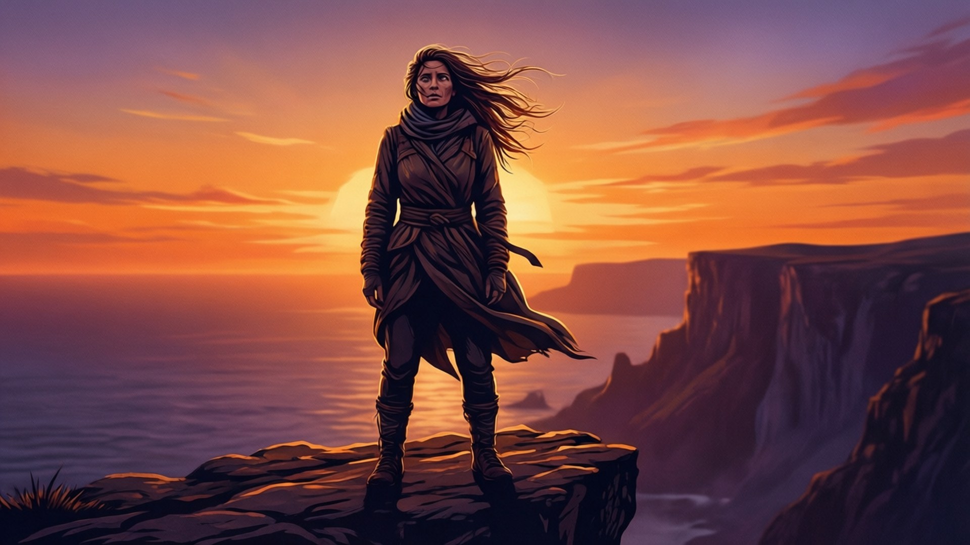Kefla, sunset, silhouette, Full HD Desktop Wallpaper