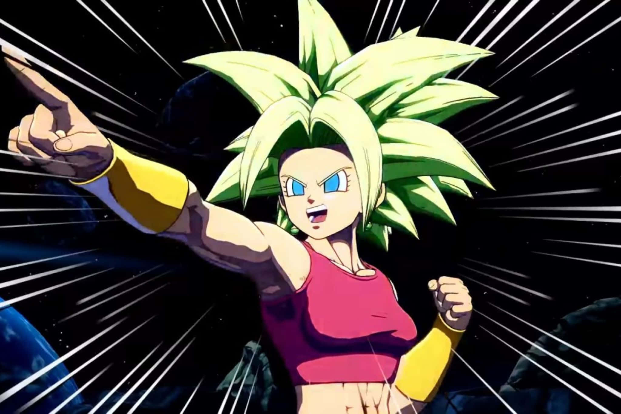 Kefla, spiky-haired anime warrior, pink top, Full HD Desktop Wallpaper