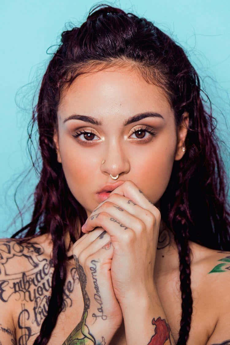 Kehlani, dark braided hair, tattoos, SD Phone Wallpaper