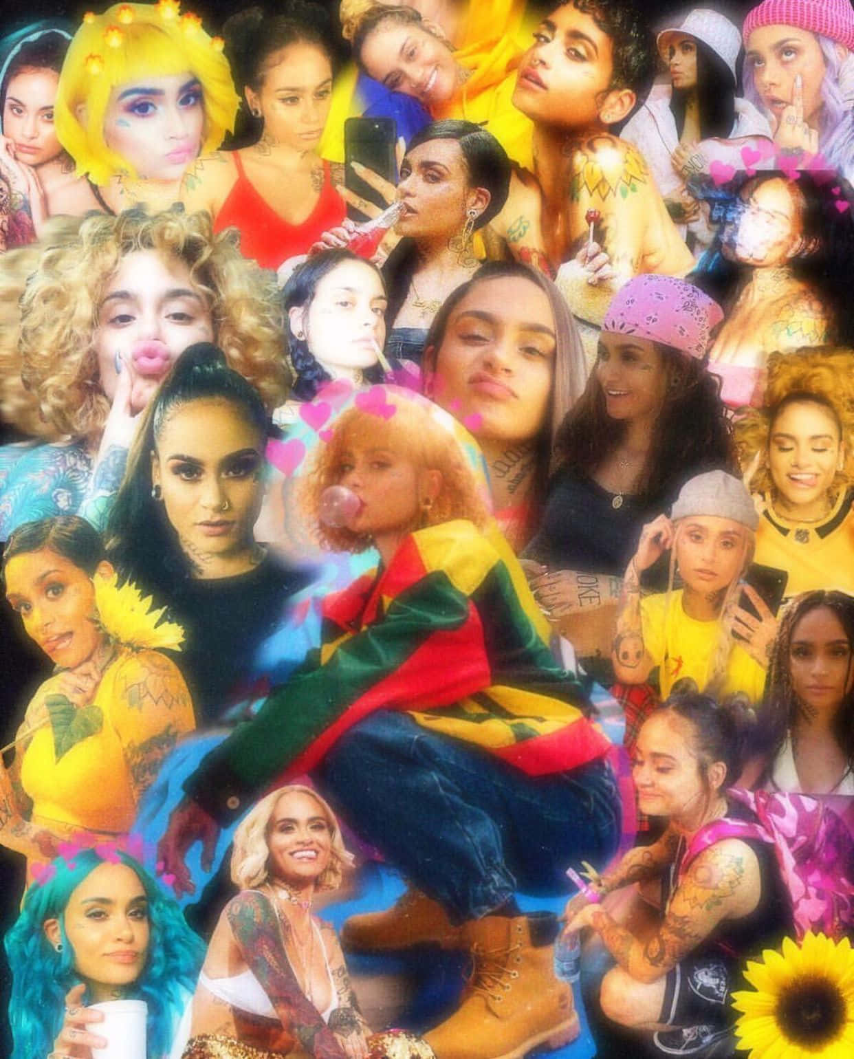 Kehlani, Grammy-nominated singer and songwriter, vibrant collage, HD Phone Wallpaper