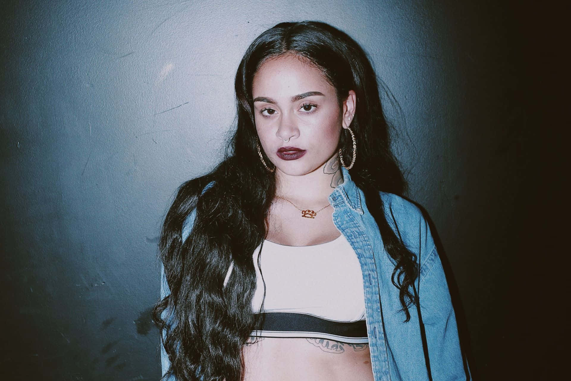 Kehlani, long dark hair, bold makeup, Full HD Desktop Wallpaper