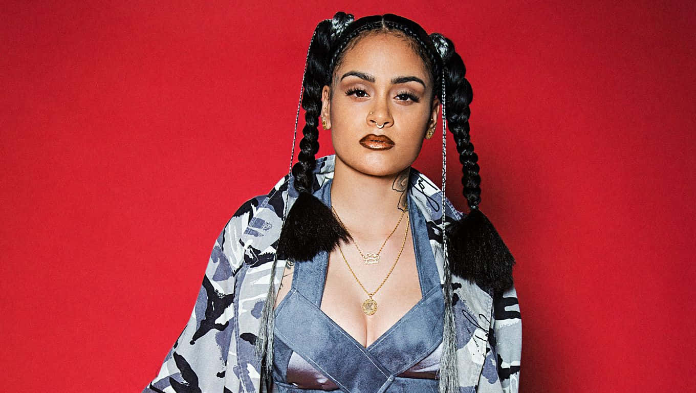 Kehlani, vivid red background, braided hair, HD Desktop Wallpaper