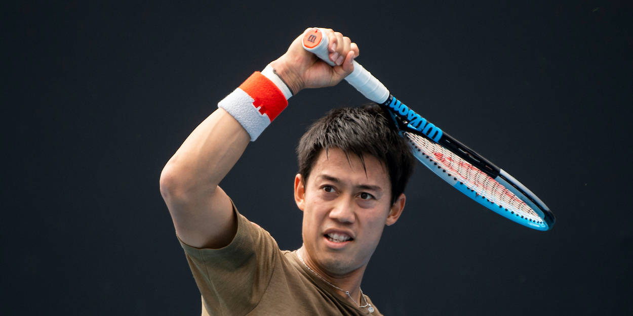 Kei Nishikori, tennis racket, overhead swing, SD Desktop Wallpaper