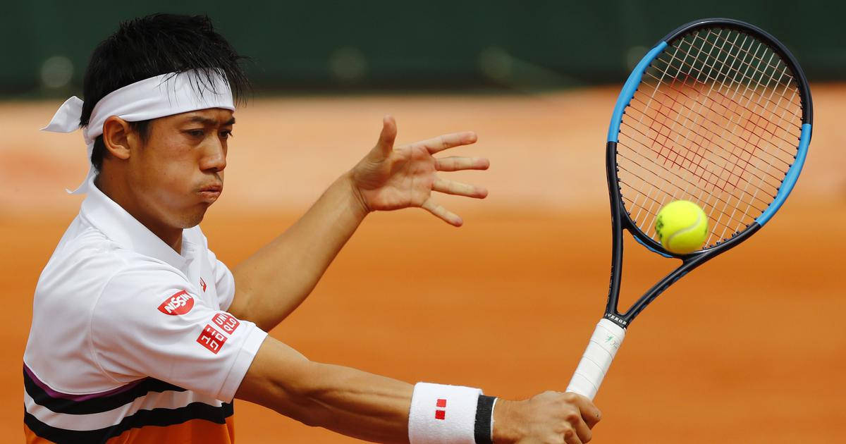 Kei Nishikori, flat backhand, clay court, SD Desktop Wallpaper