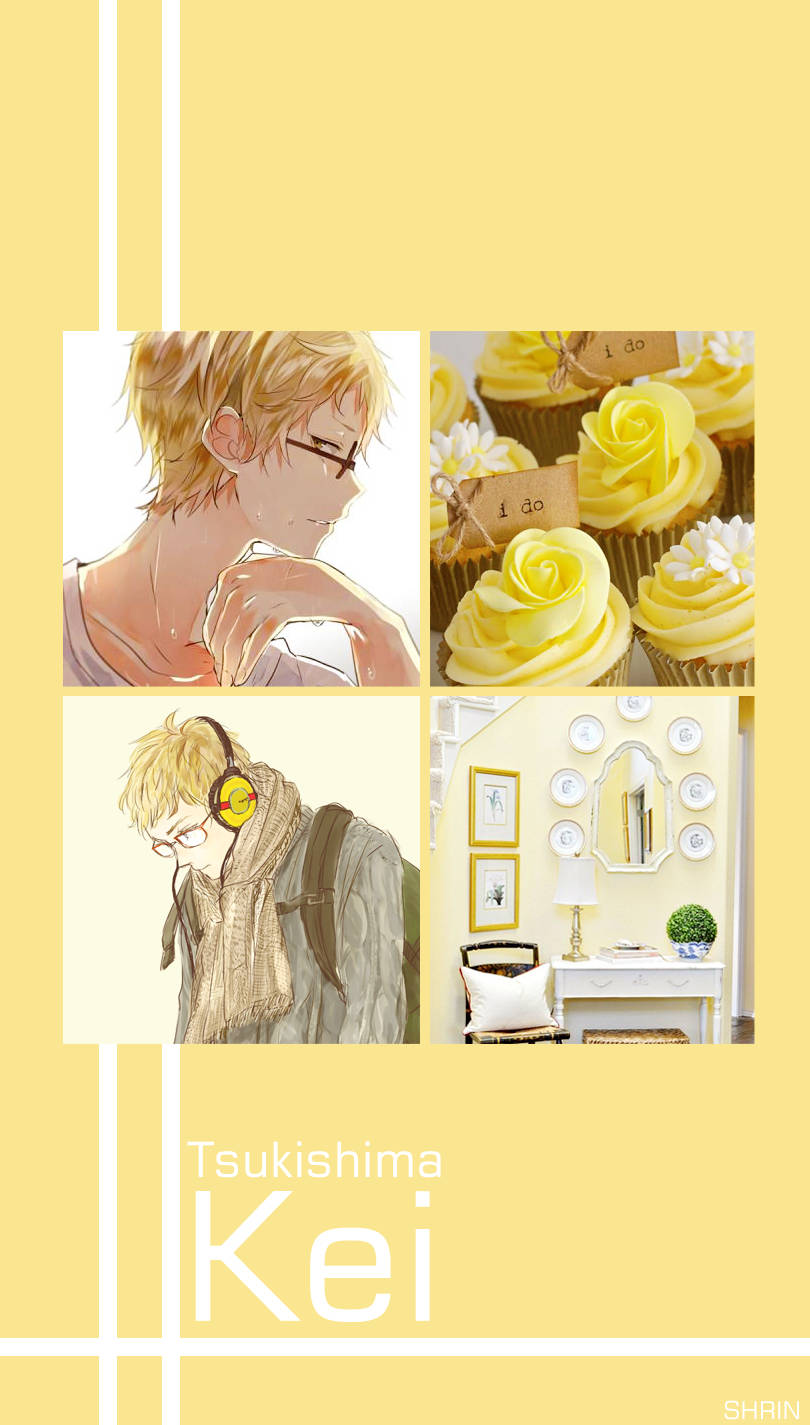Kei Tsukishima, delightful yellow, anime boy portraits, HD Phone Wallpaper