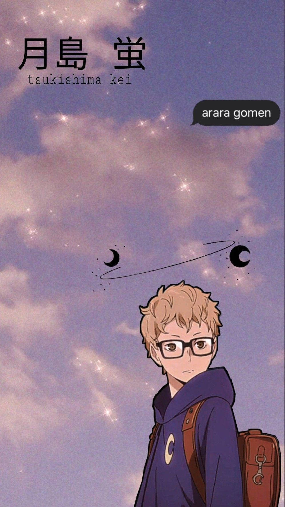 Kei Tsukishima, glasses, backpack, HD Phone Wallpaper