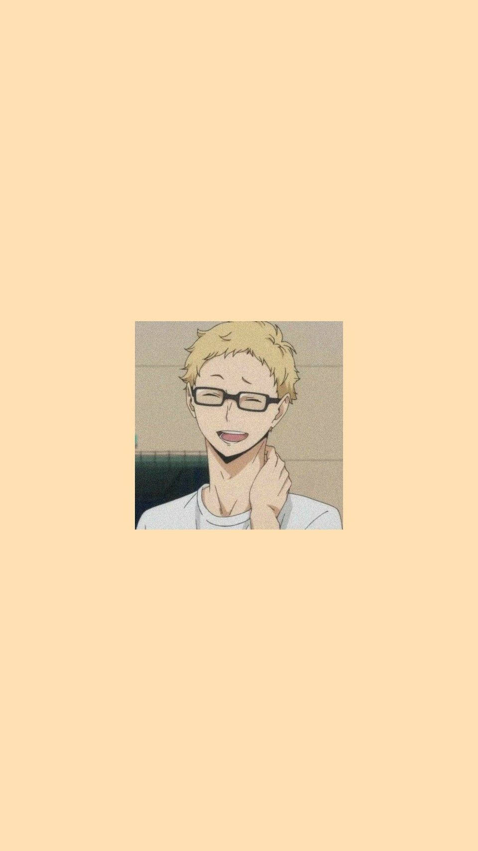 Kei Tsukishima, yellow background, blonde hair, HD Phone Wallpaper