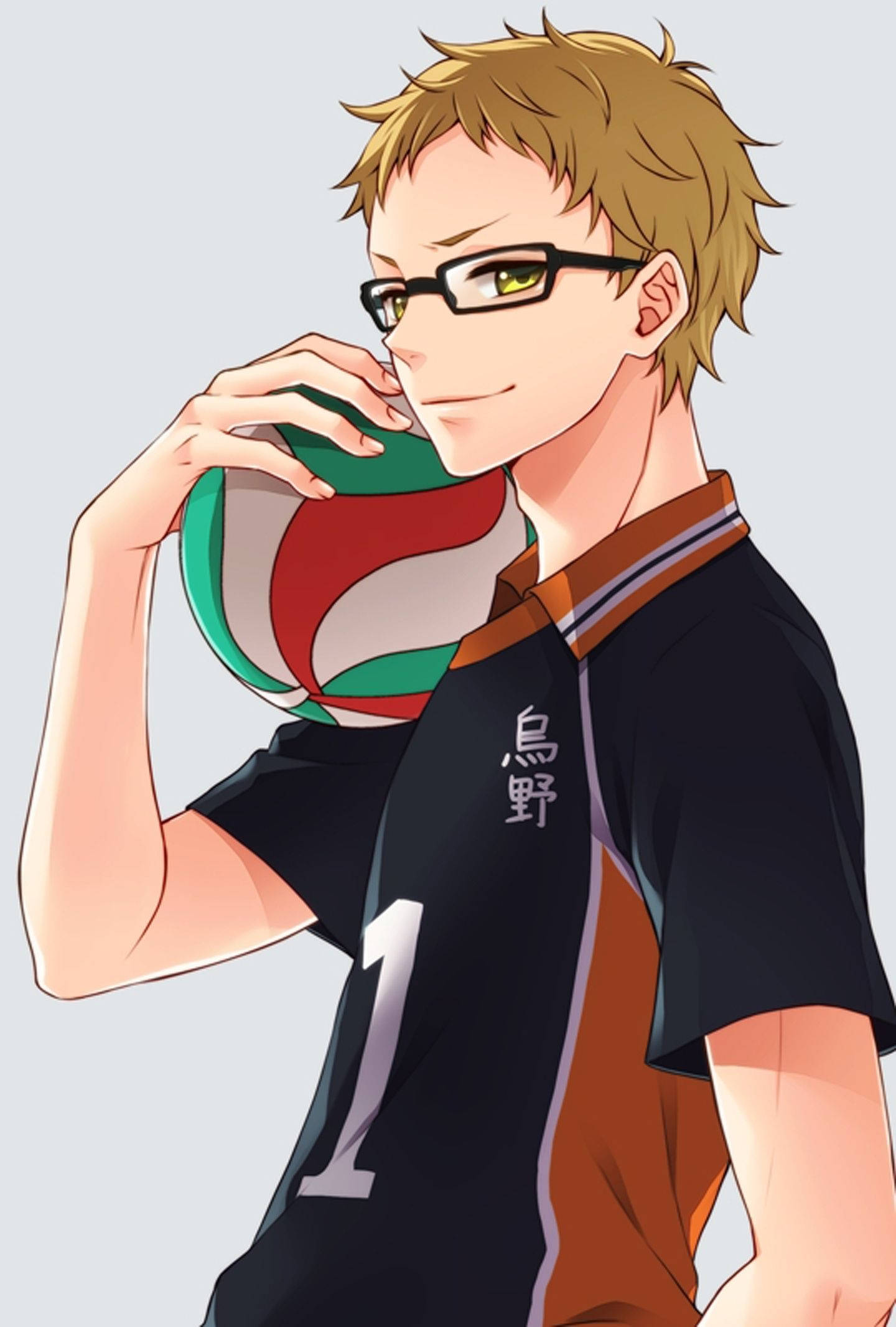 Kei Tsukishima, volleyball jersey, glasses, Full HD Phone Wallpaper