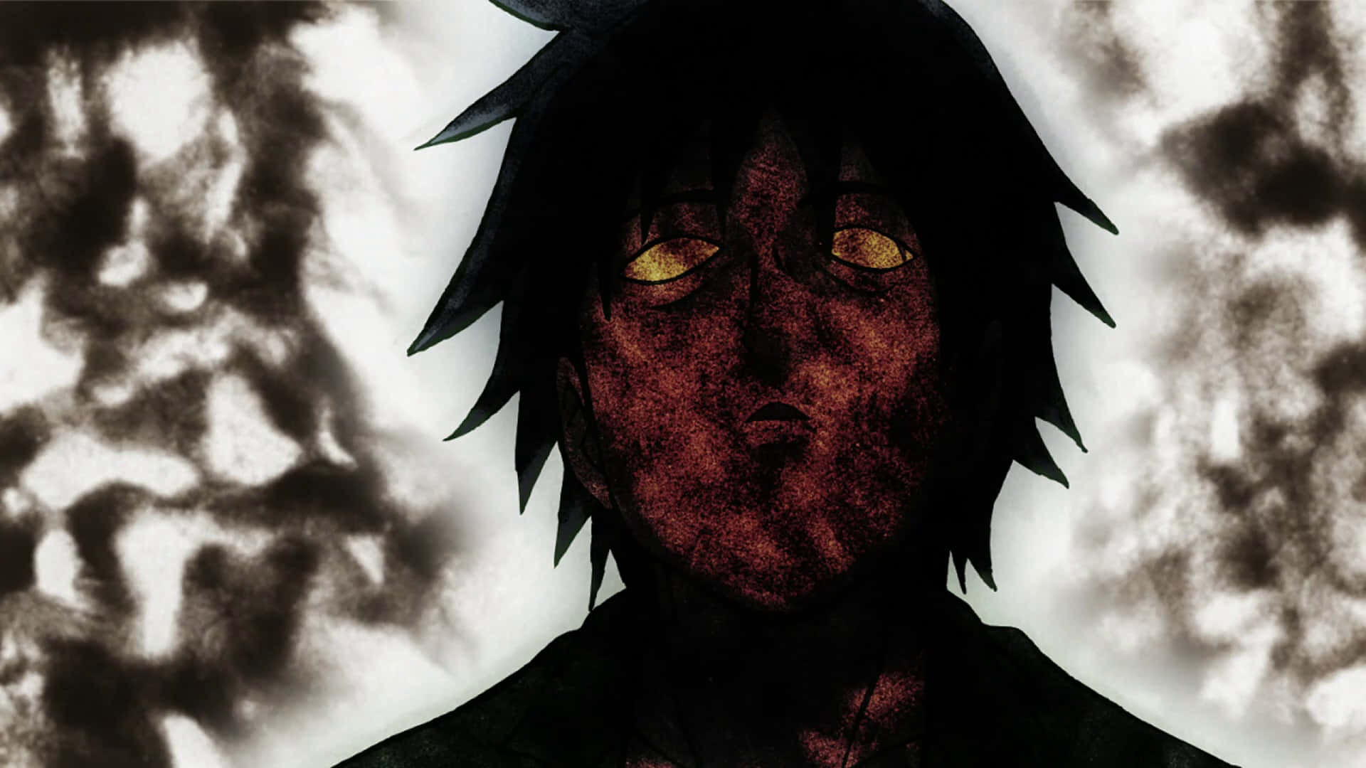 Keiji Mogami, dark-haired, glowing yellow eyes, Full HD Desktop Wallpaper