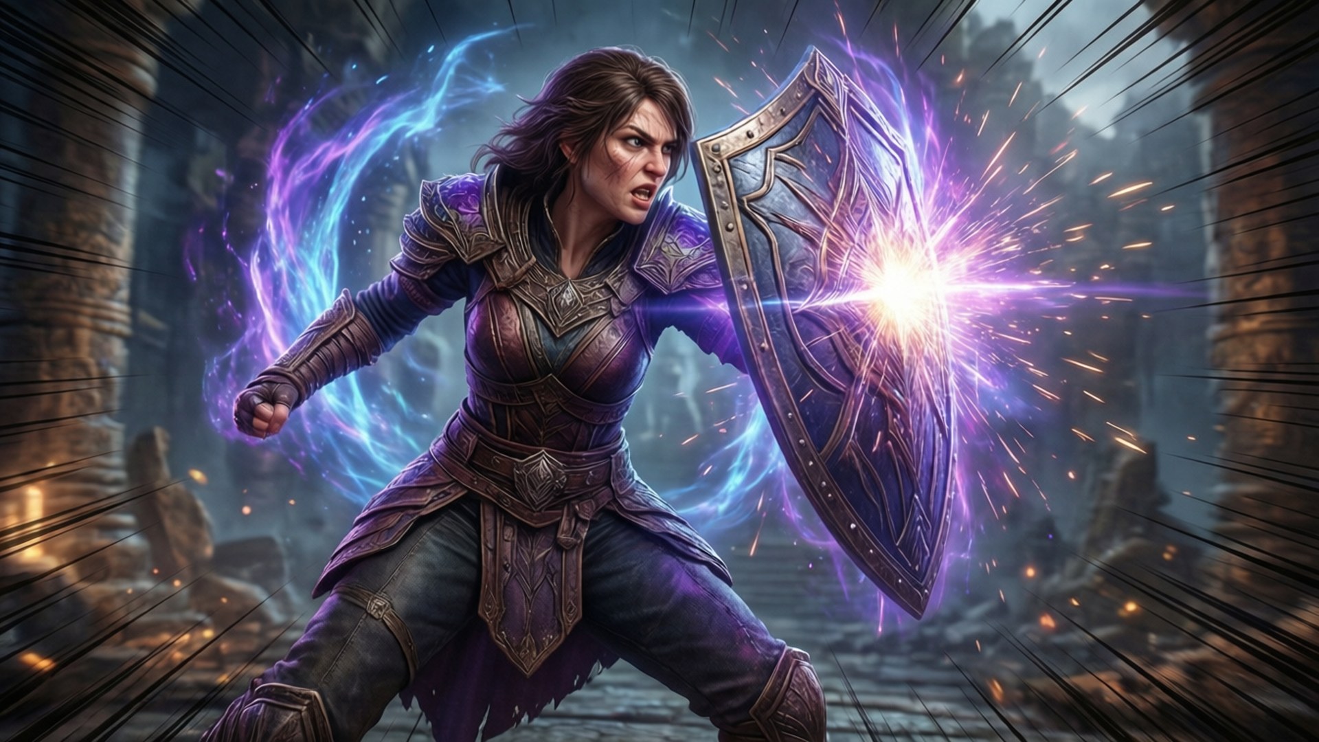 Keira Metz, magic duel, deflecting an attack, Full HD Desktop Wallpaper