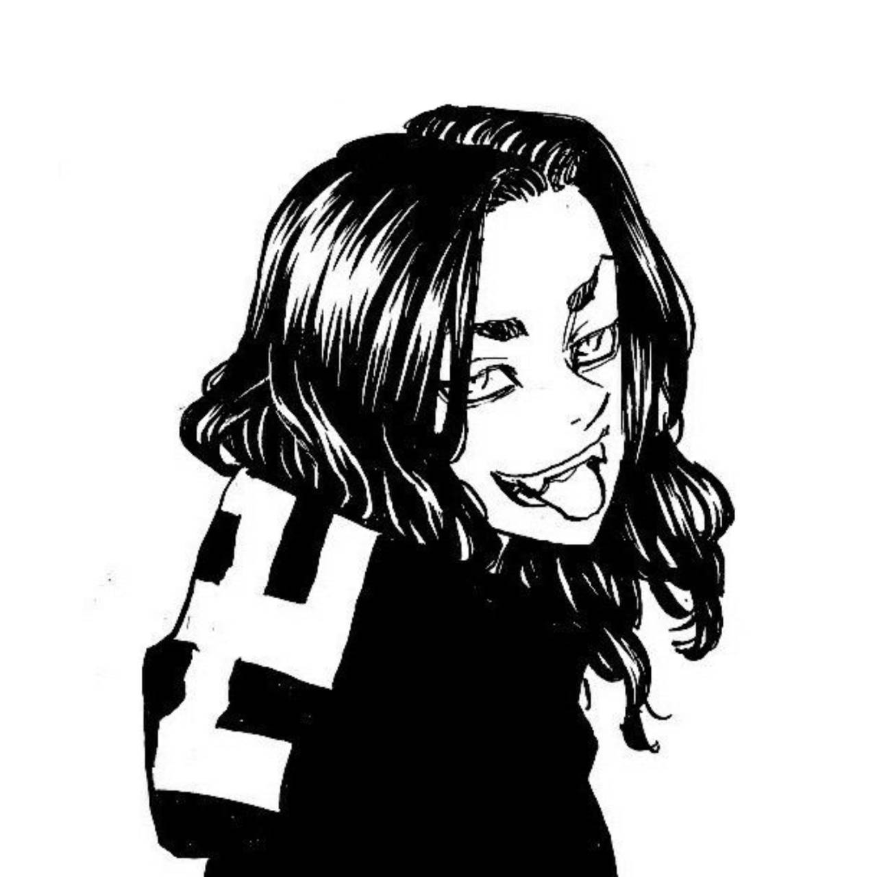 Keisuke Baji, black and white, anime-style, HD Desktop Wallpaper