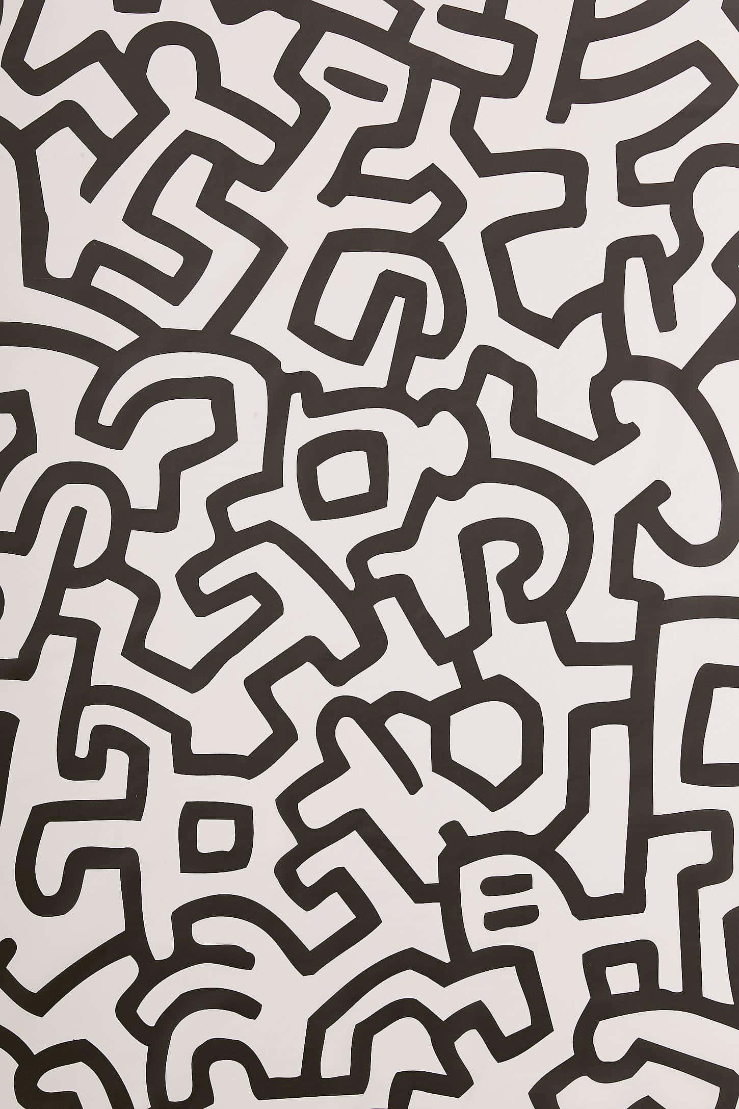 Keith Haring, abstract figures, bold black outlined, Full HD Phone Wallpaper