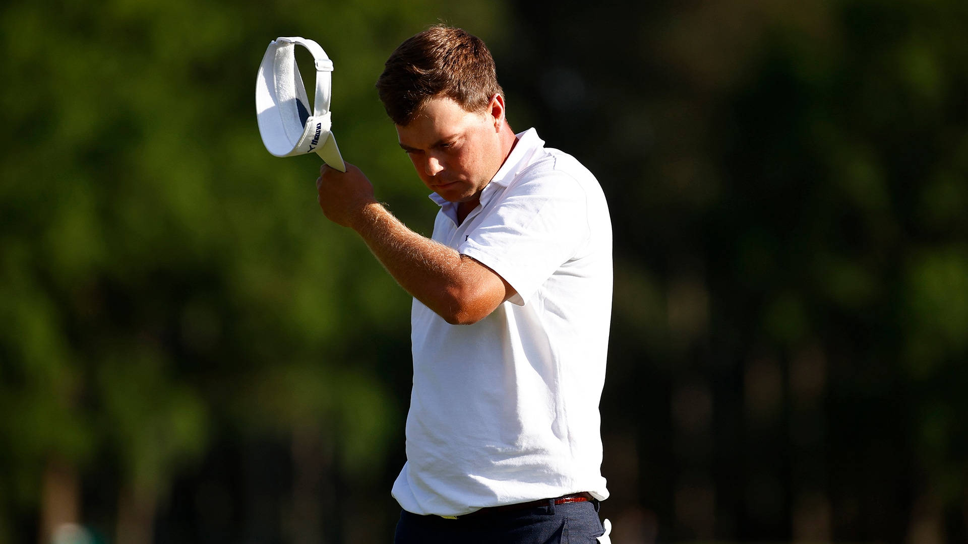 Keith Mitchell, white shirt, golf club, Full HD Desktop Wallpaper