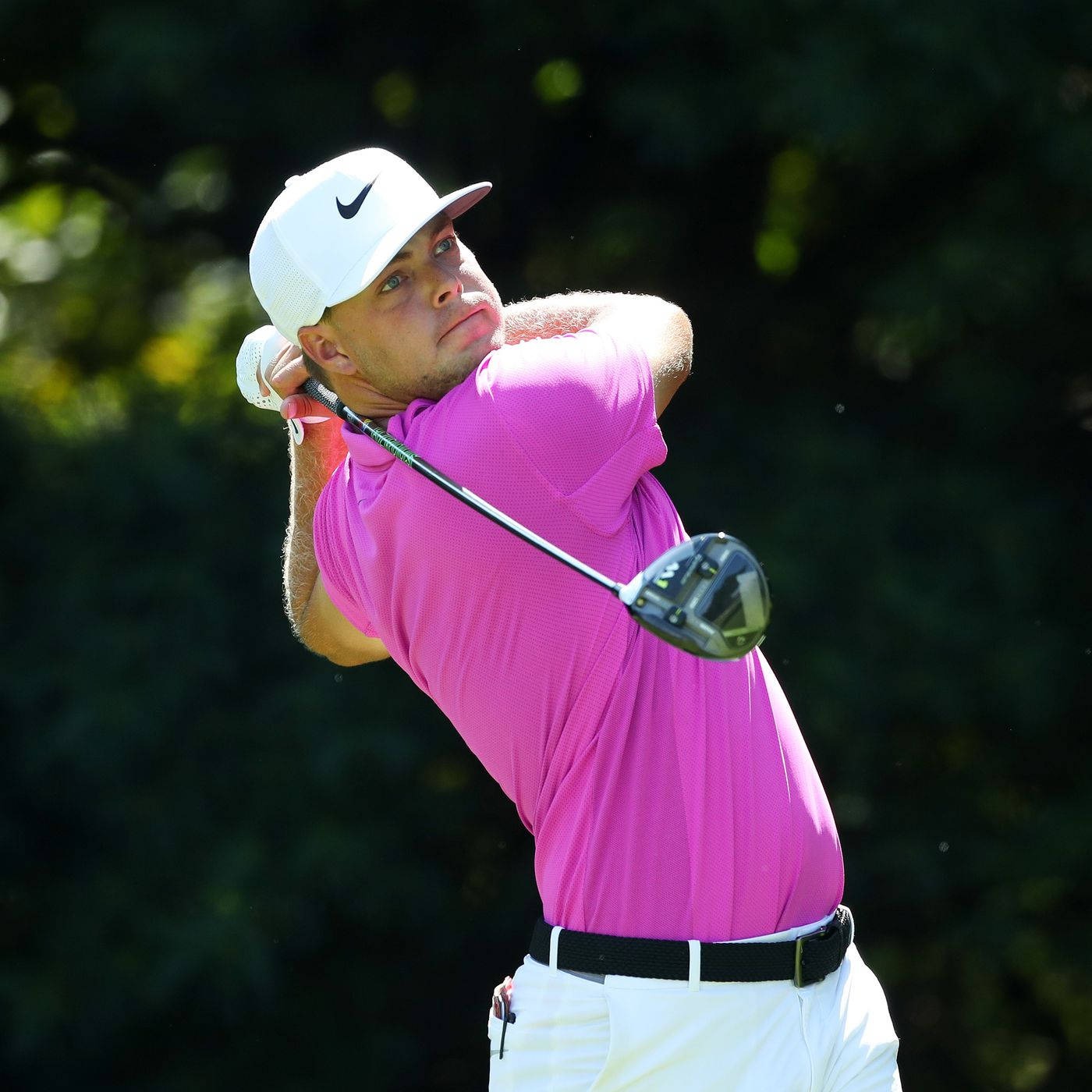 Keith Mitchell, pink shirt, white cap, HD Desktop Wallpaper