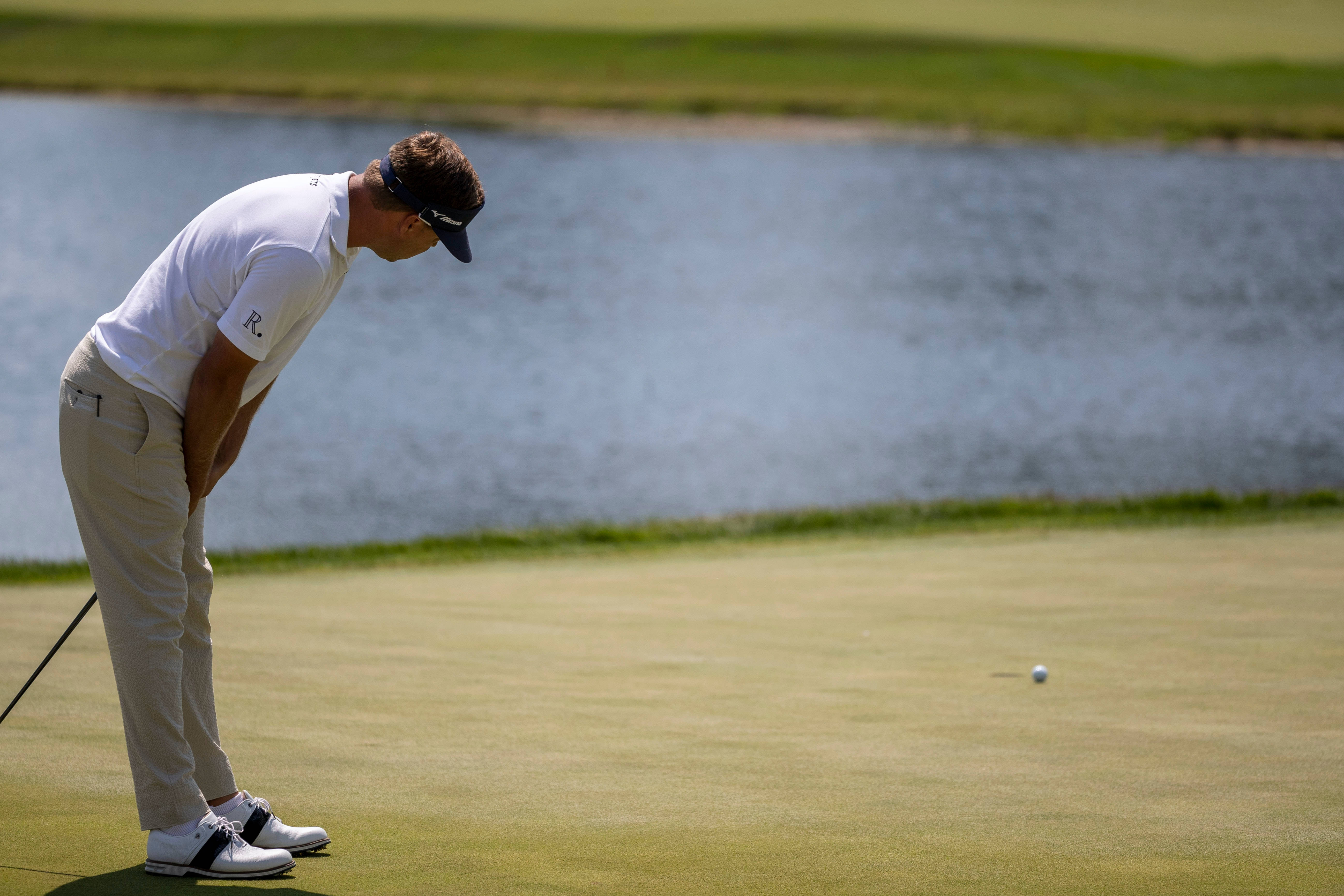 Keith Mitchell, golf ball, water hazard, 5K Desktop Wallpaper