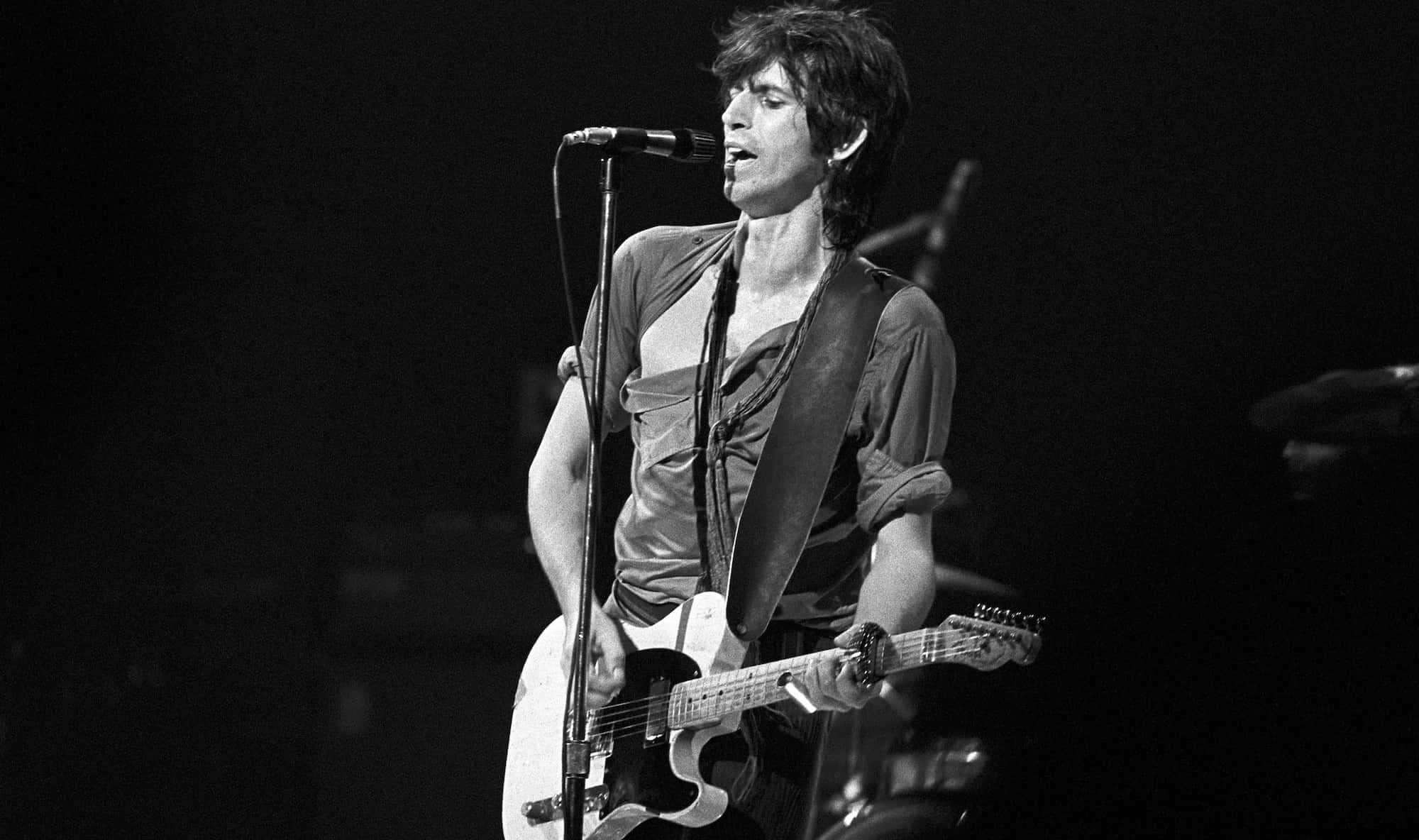 Keith Richards, black and white, male musician, Full HD Desktop Wallpaper