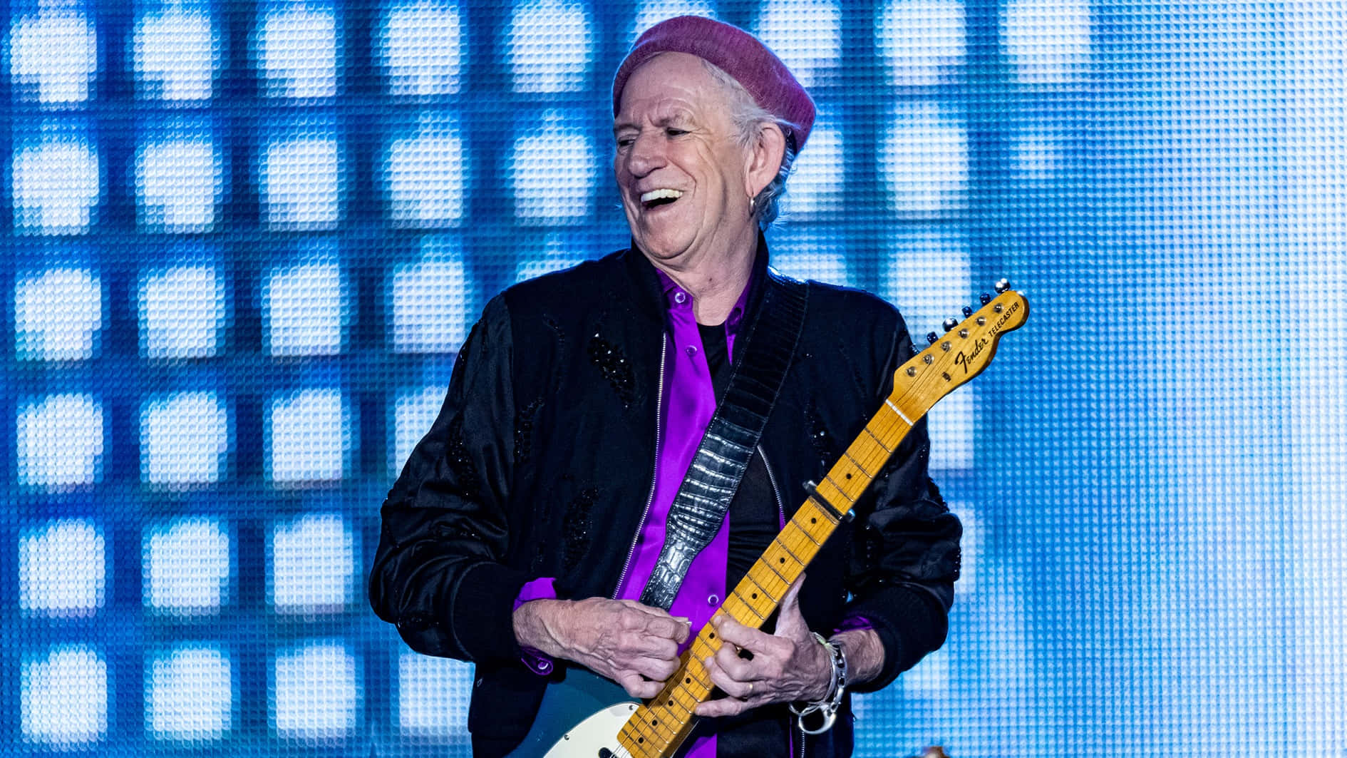 Keith Richards, purple hat, purple jacket, HD Desktop Wallpaper