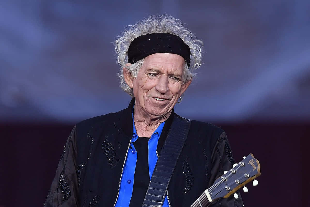 Keith Richards, black headband, guitar, SD Desktop Wallpaper
