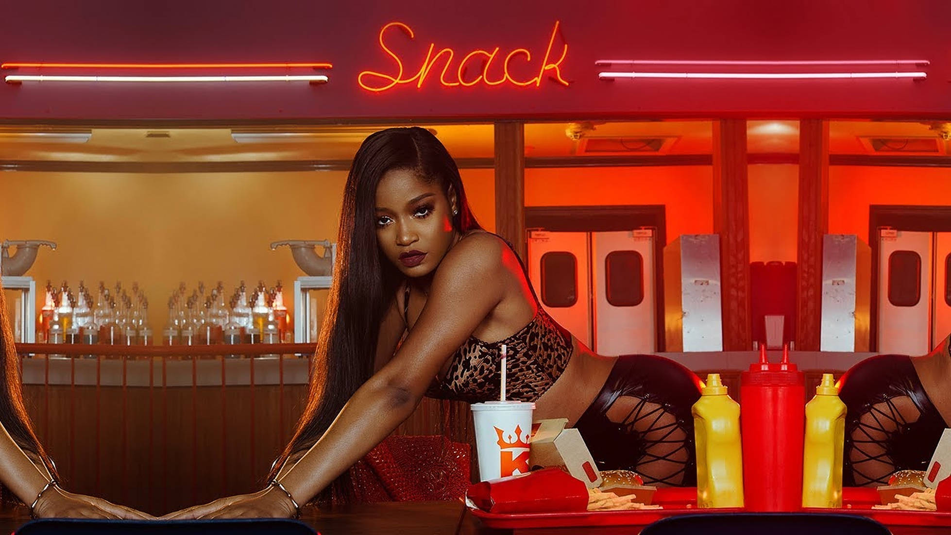 Keke Palmer, Snack, neon sign, Full HD Desktop Wallpaper