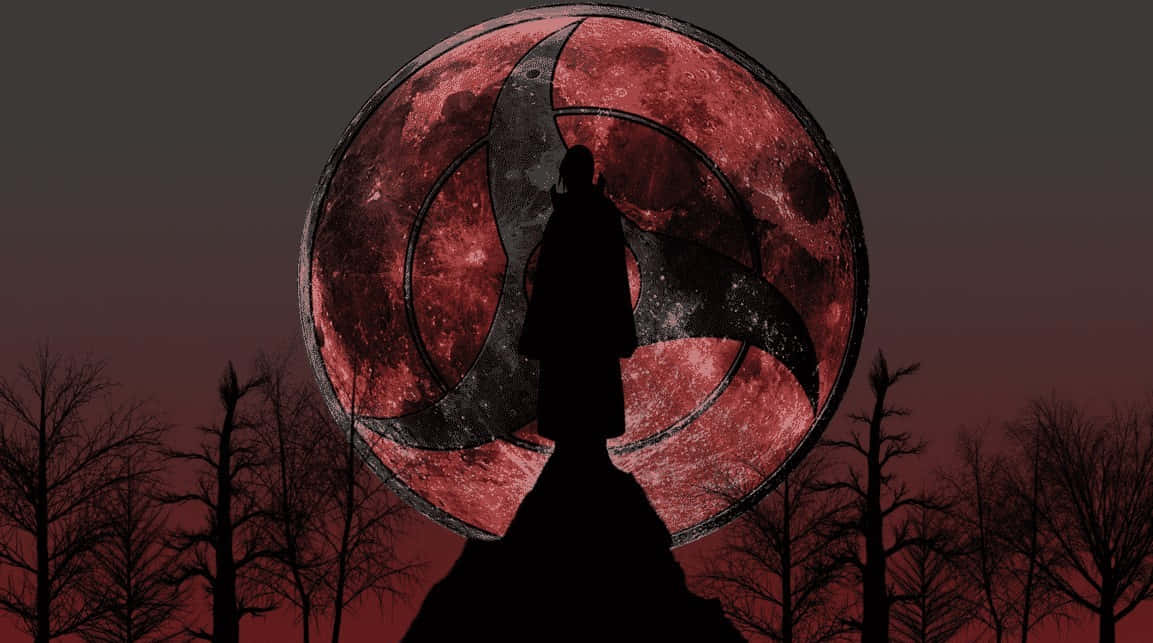 Kekkei Genkai, red moon, black spiral symbol, SD Desktop Wallpaper