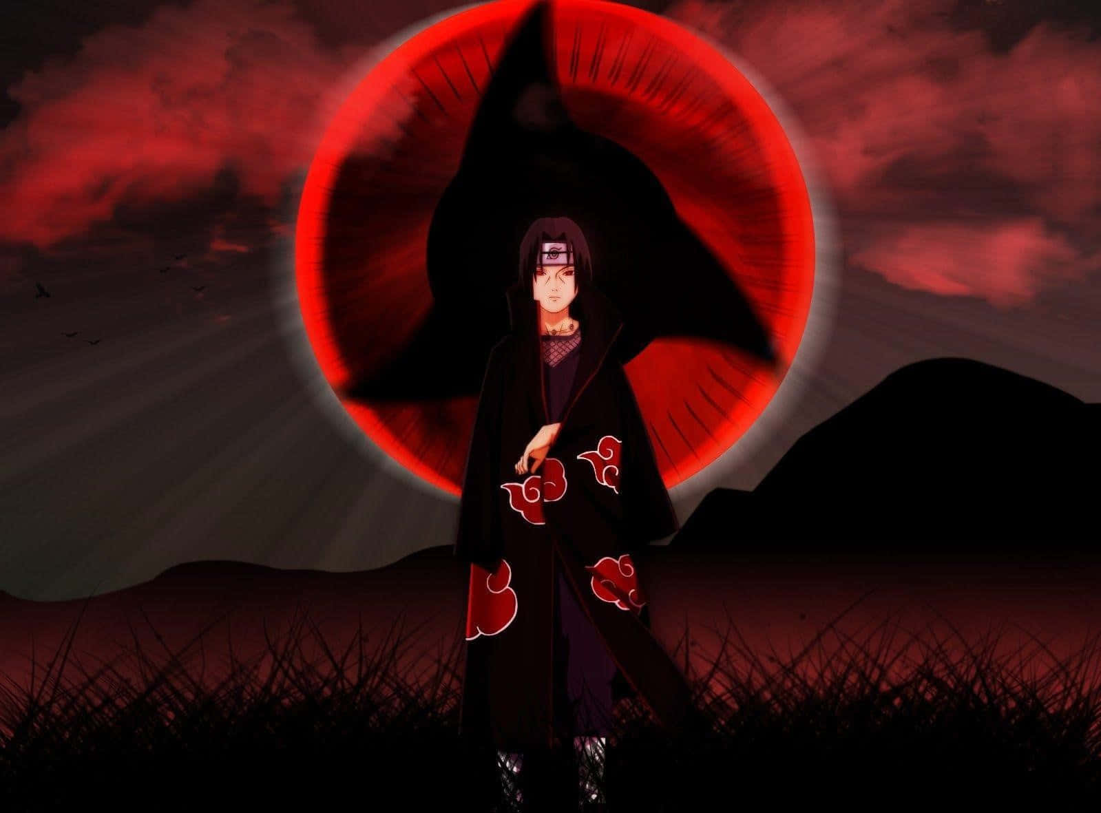 Kekkei Genkai, red eye, blood-red sky, HD Desktop Wallpaper