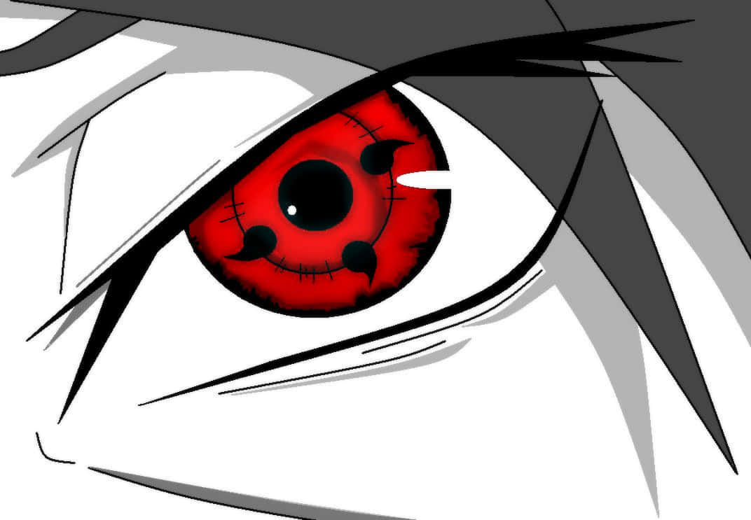 Kekkei Genkai, red anime eye, black tomoe patterns, SD Desktop Wallpaper