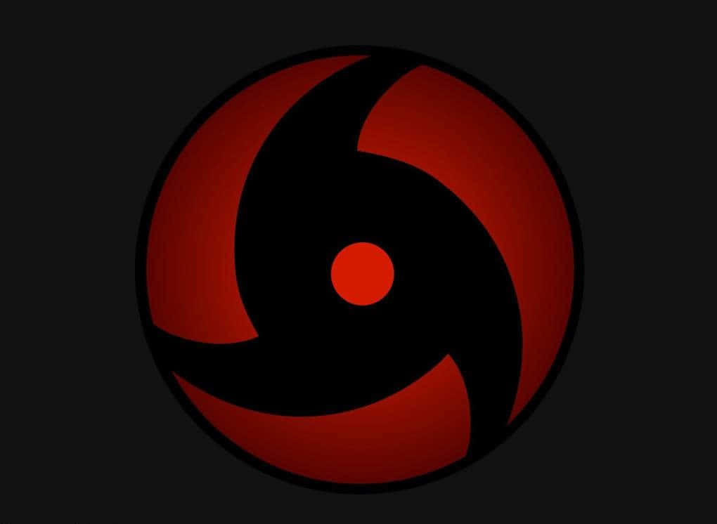 Kekkei Genkai, red and black tomoe eye symbol, glowing, SD Desktop Wallpaper