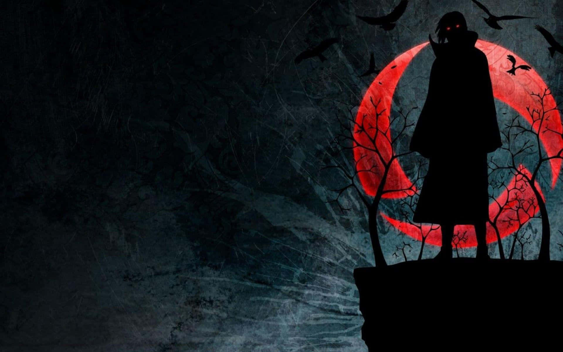 Kekkei Genkai, cloaked figure, glowing red eyes, Full HD Desktop Wallpaper