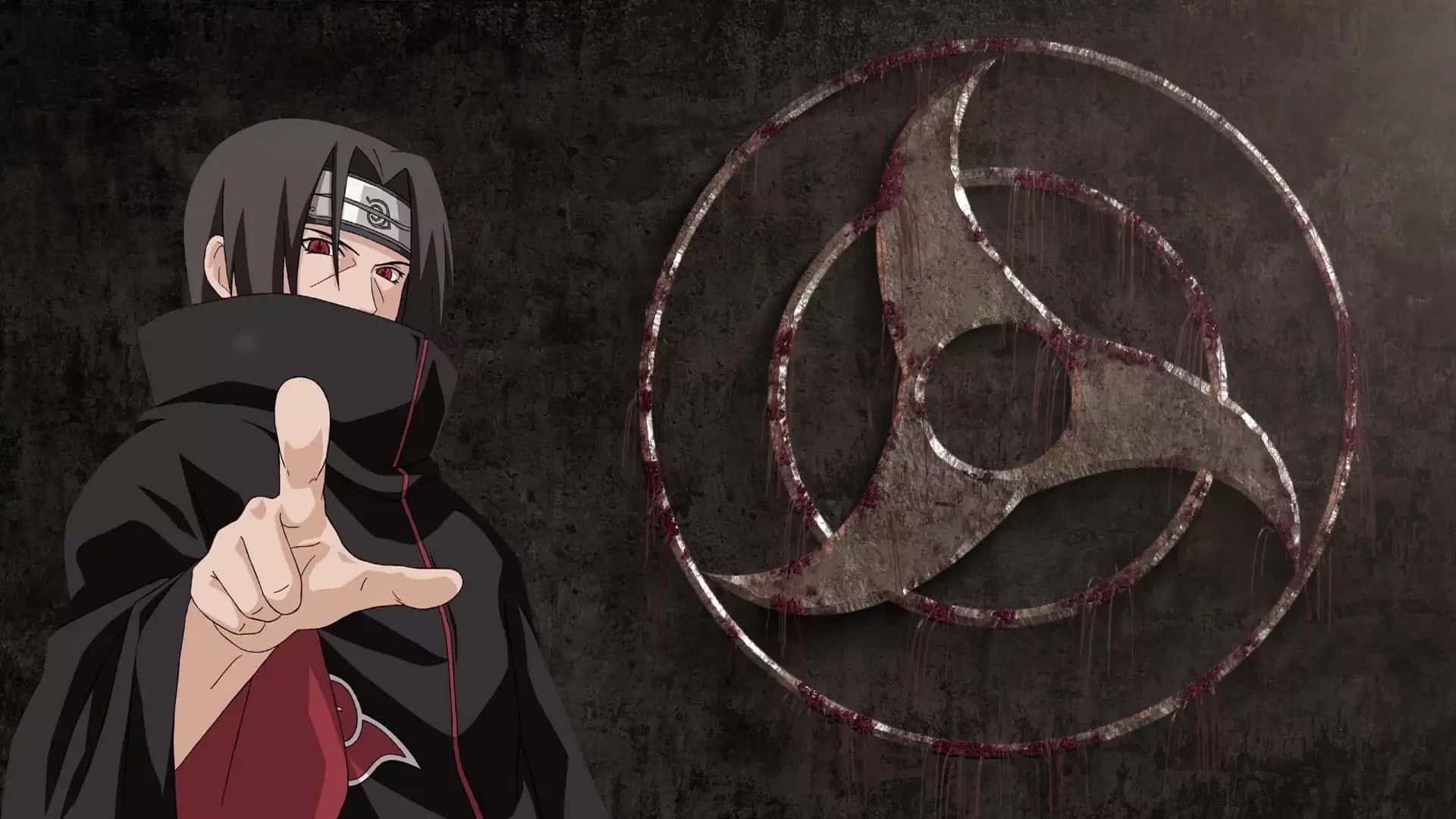 Kekkei Genkai, red eyes, black cloak, Full HD Desktop Wallpaper