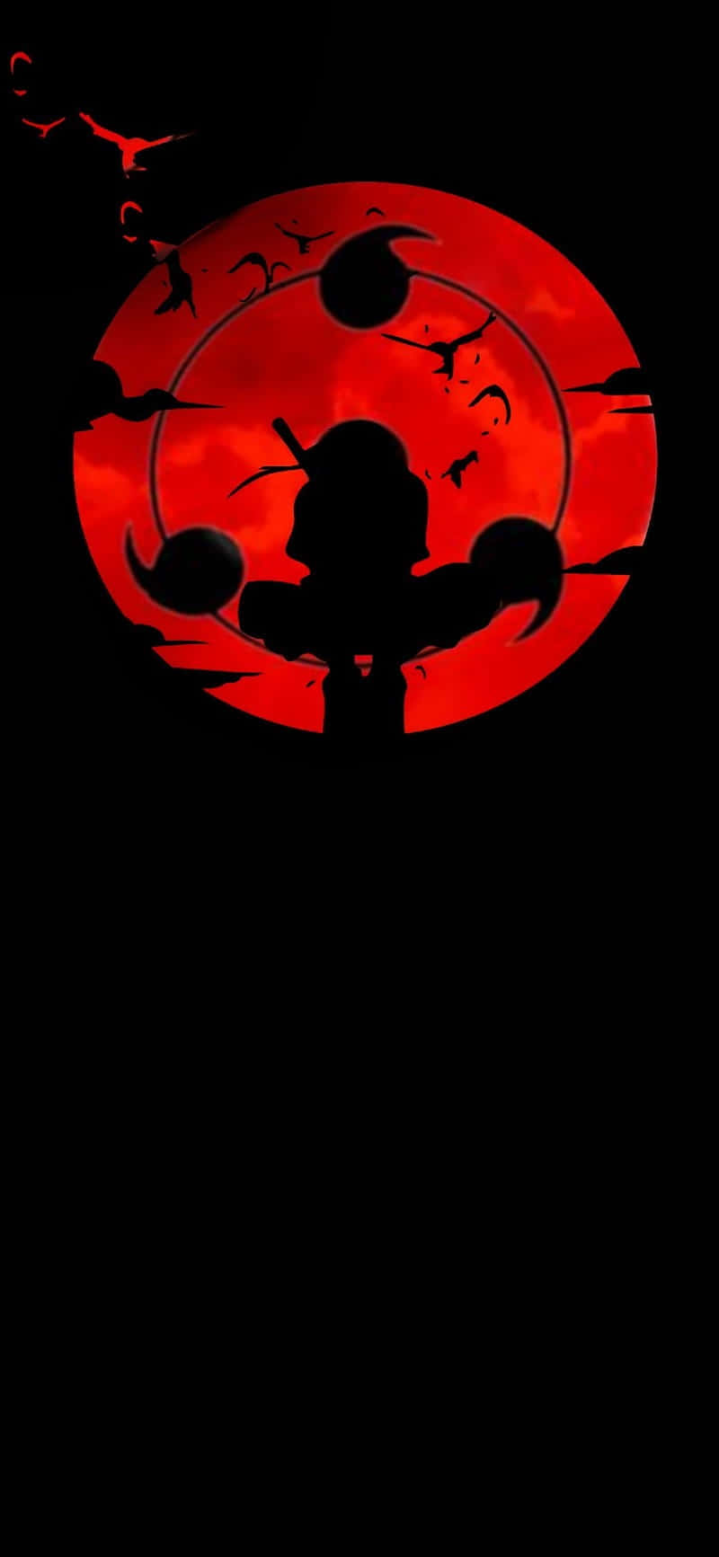 Kekkei Genkai, ninja, glowing red moon, HD Phone Wallpaper