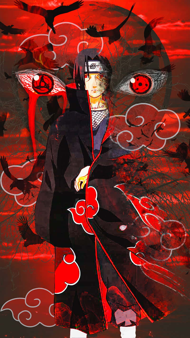 Kekkei Genkai, black cloak, red cloud patterns, HD Phone Wallpaper