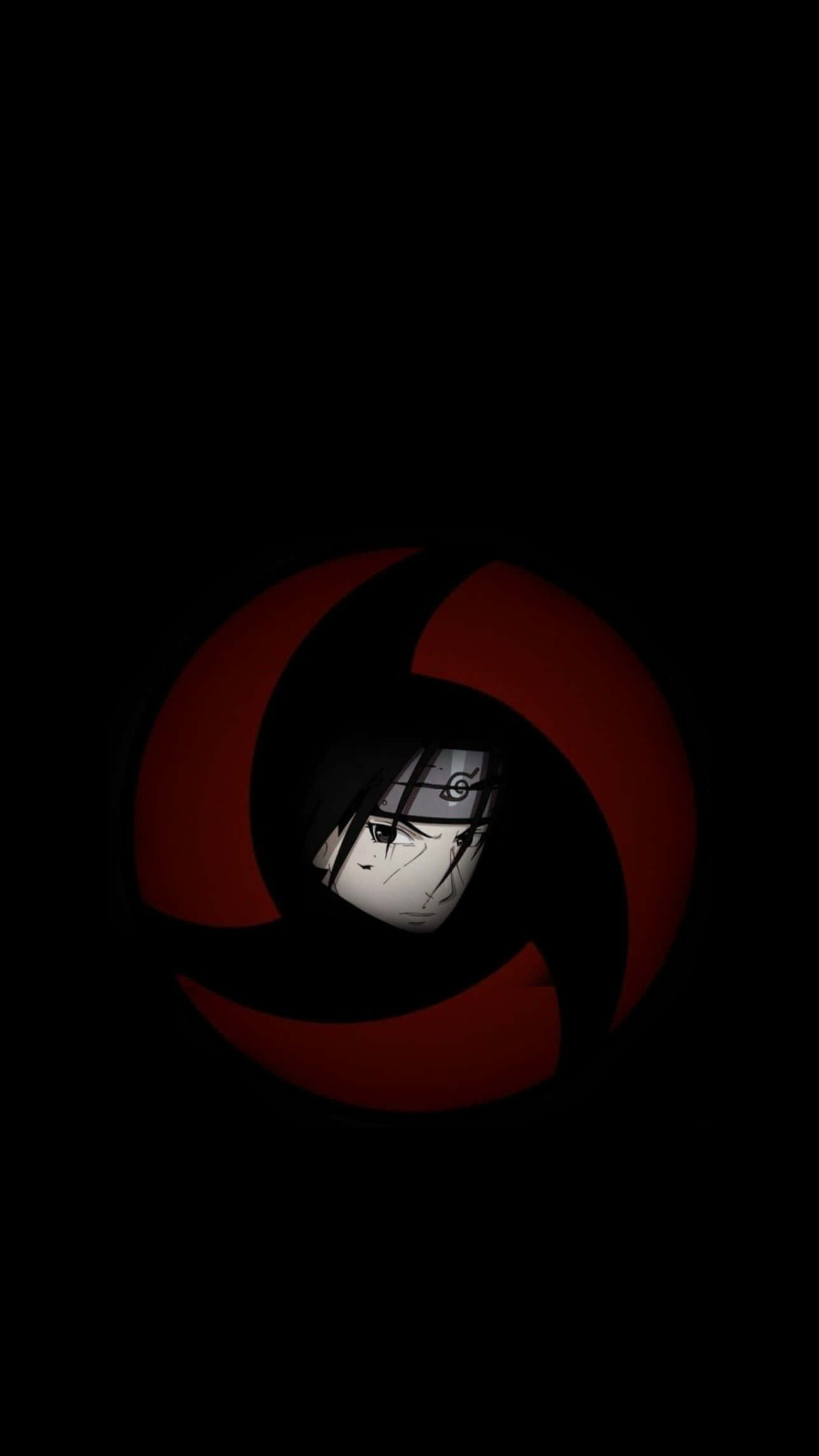 Kekkei Genkai, glowing red spiral, black background, Full HD Phone Wallpaper