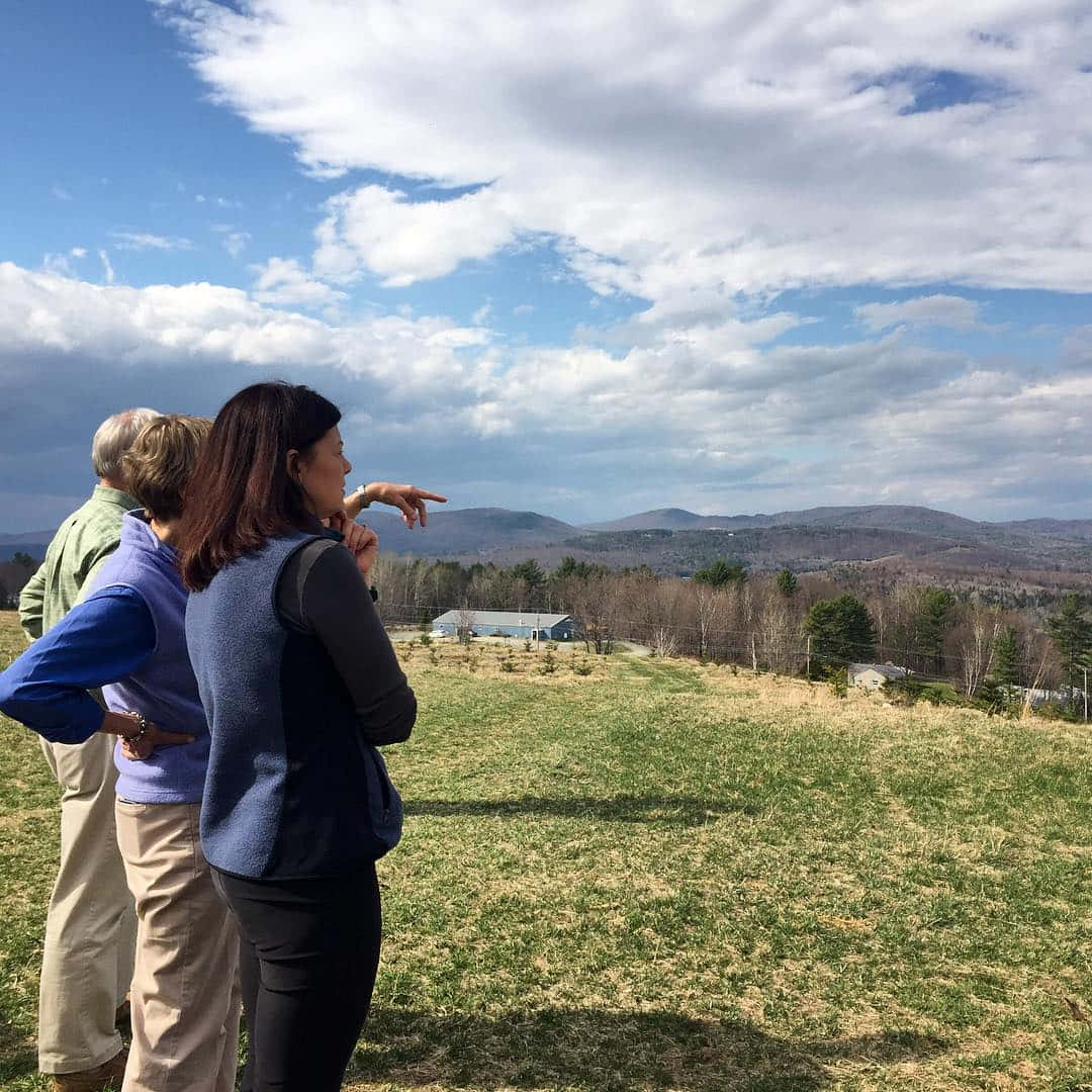 Kelly Ayotte, grassy hill, distant mountains, SD Desktop Wallpaper