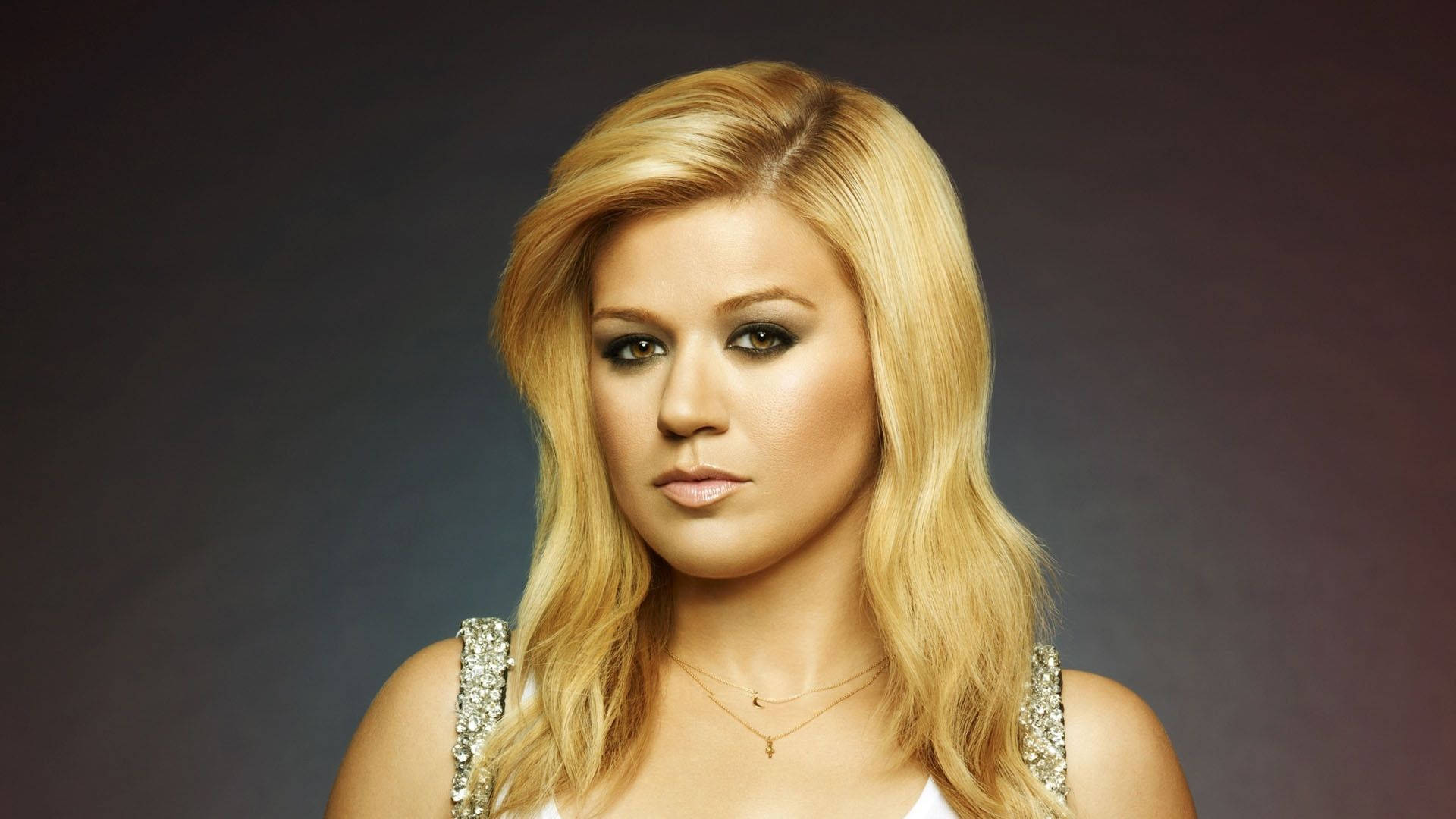 Kelly Clarkson, blonde woman, smoky eyes, Full HD Desktop Wallpaper