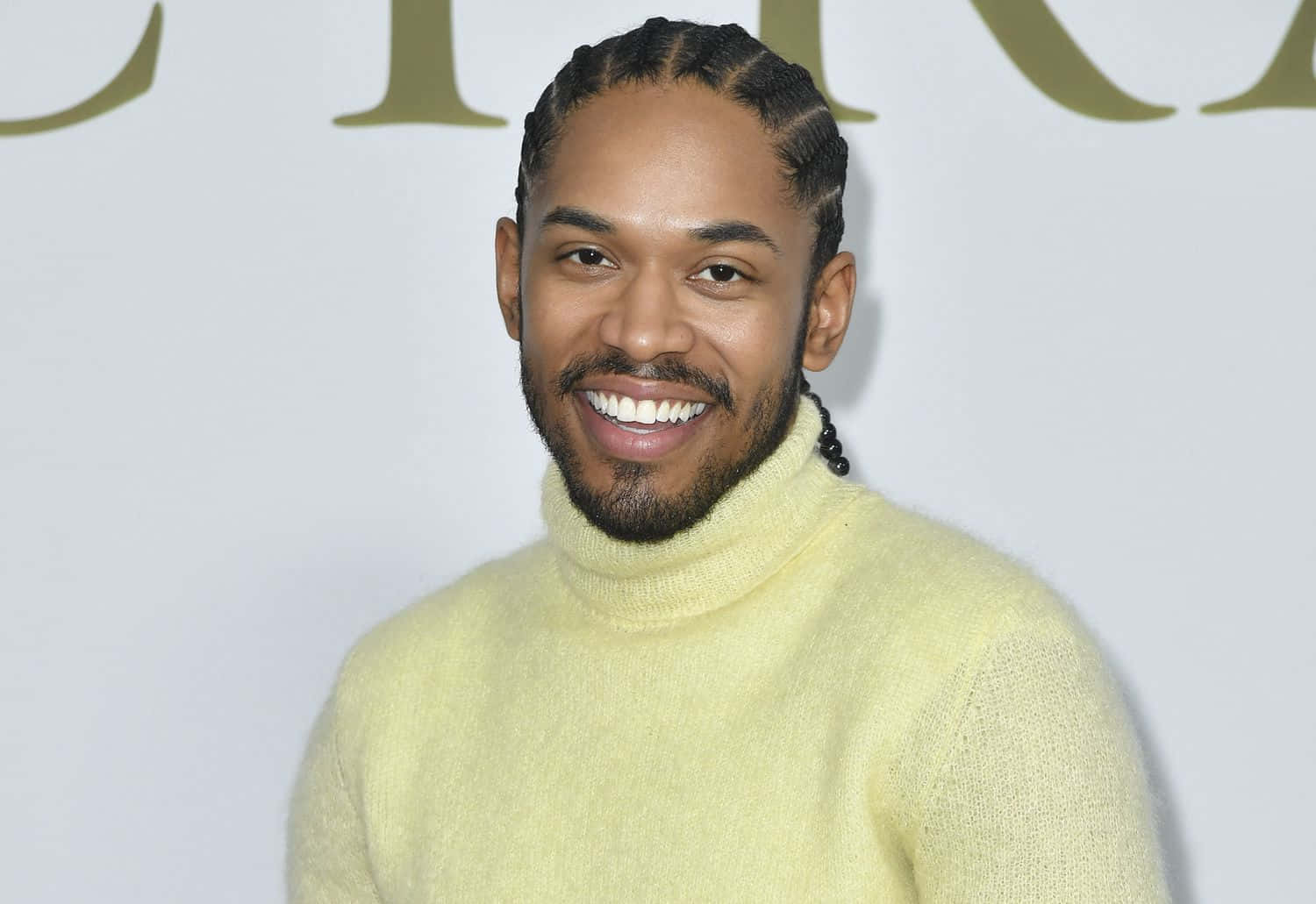 Kelvin Harrison Jr, yellow turtleneck, braided hair, HD Desktop Wallpaper